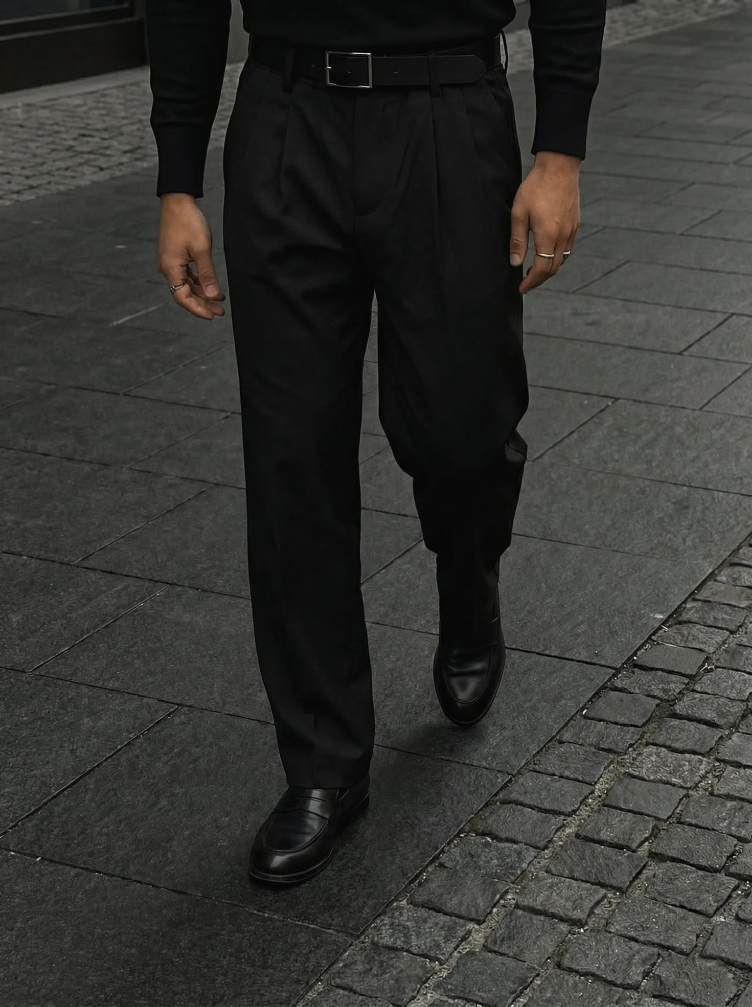 Baggy Chino Trousers - Black
