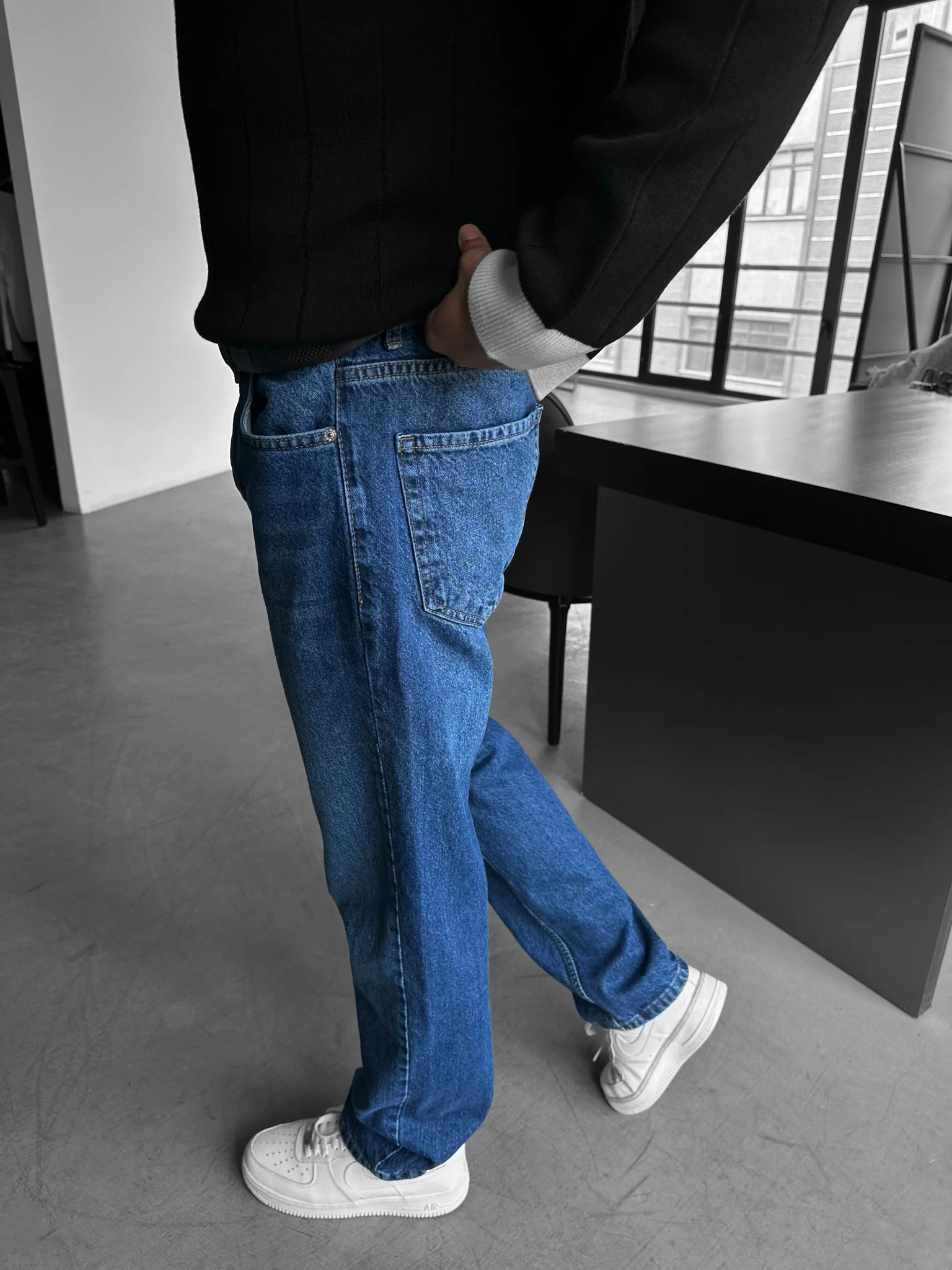 Baggy Jeans - Dark Blue - Image 2