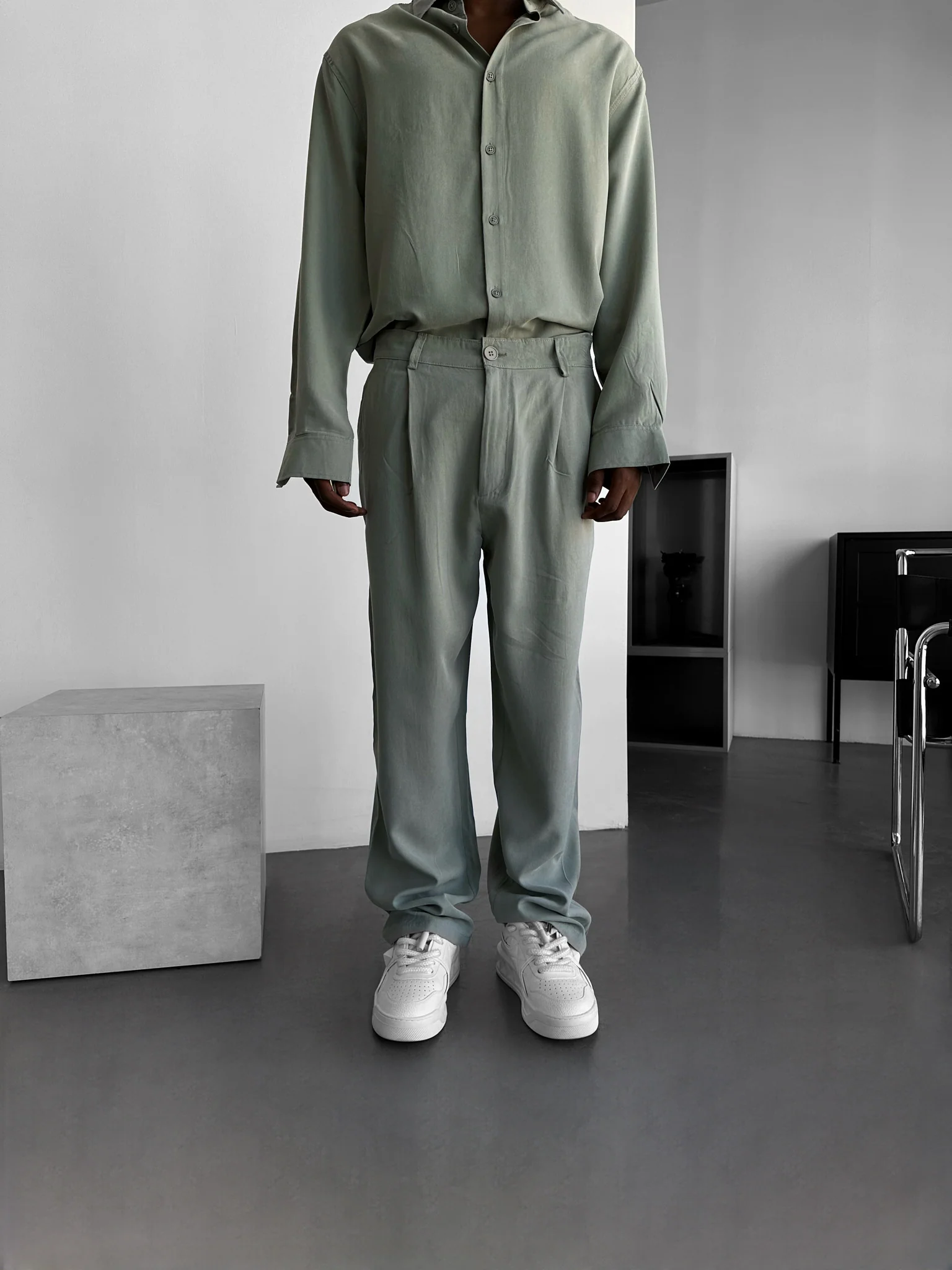 Baggy Tencel Trousers - Mint Green