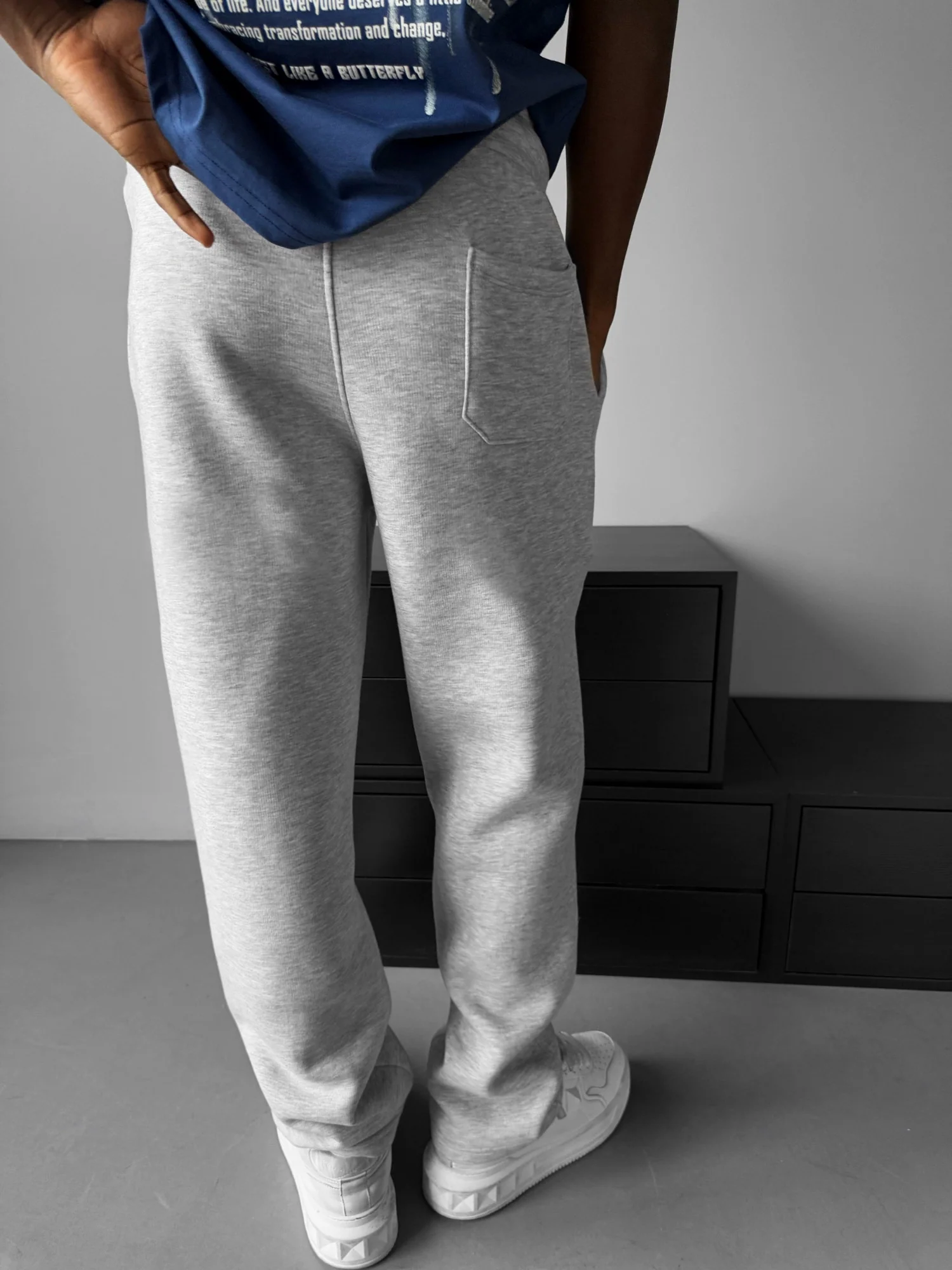 Basic Trousers - Light Grey Melange - Image 5
