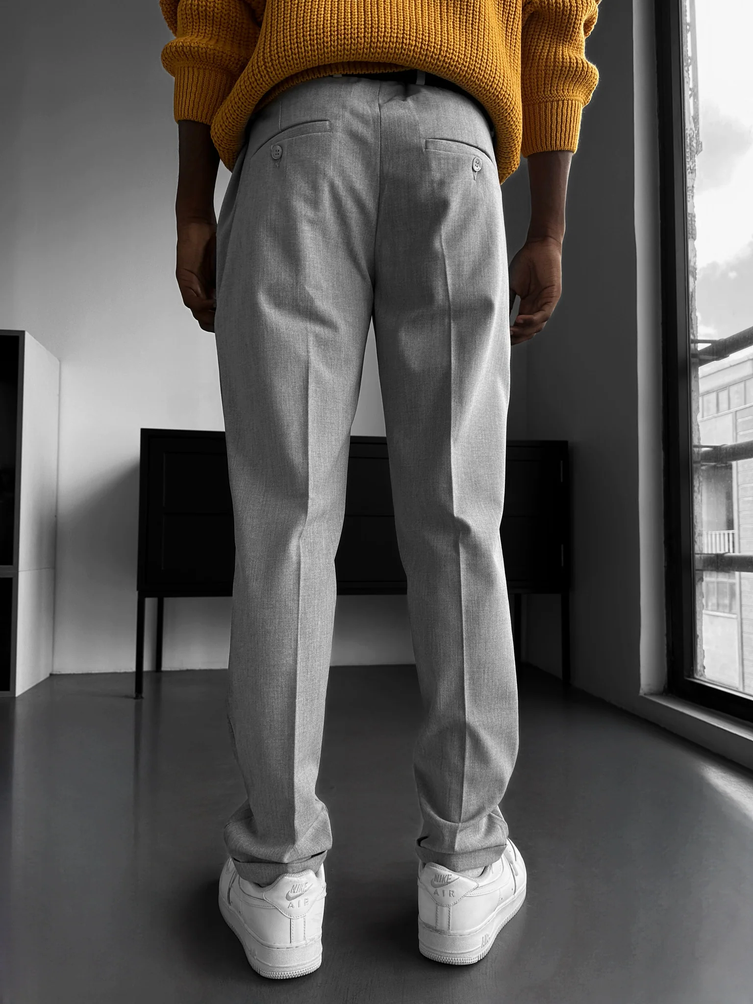 Comfort Pleated Trousers - Grey - Image 3