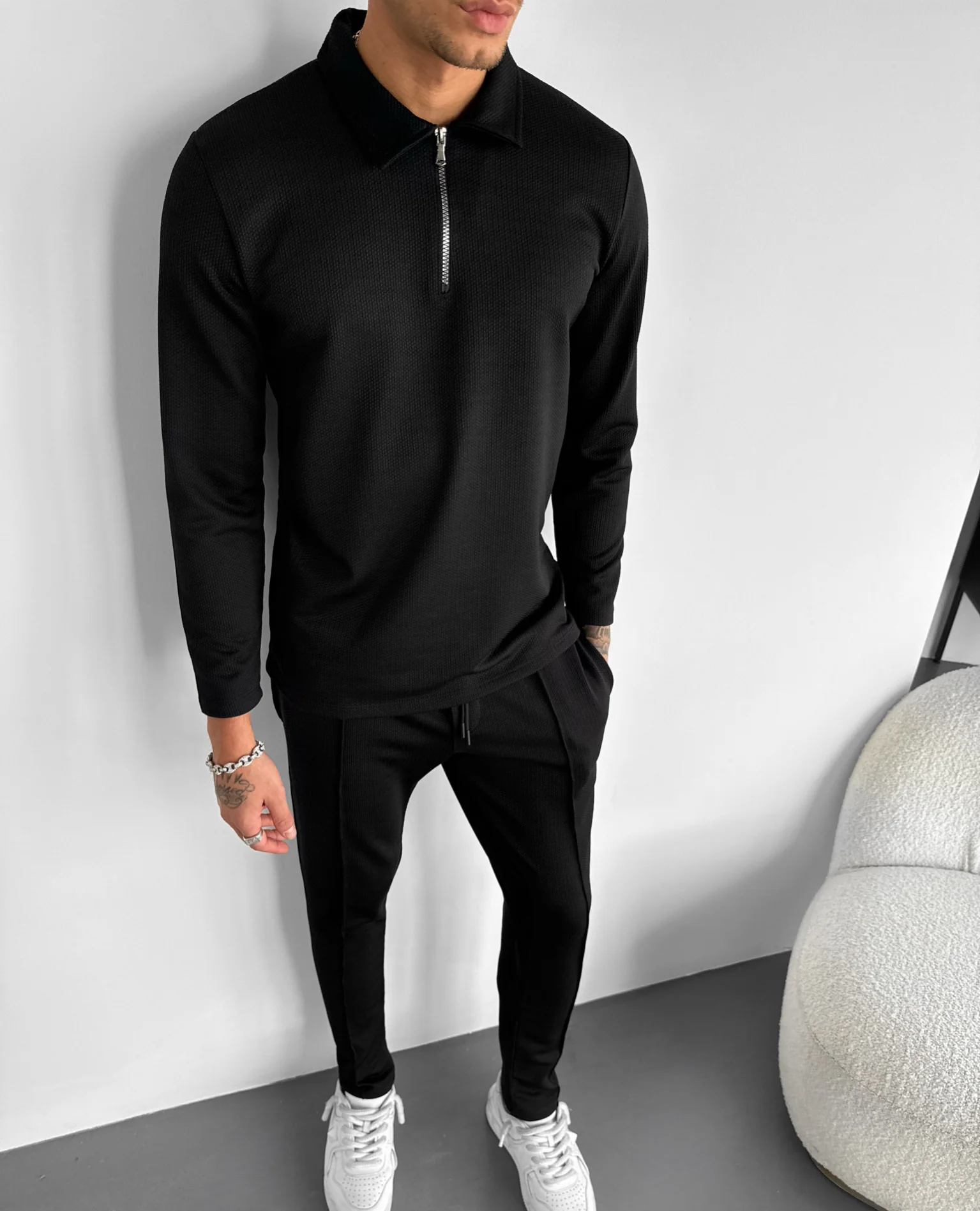 Comfort Suit Polo T-shirt - Black