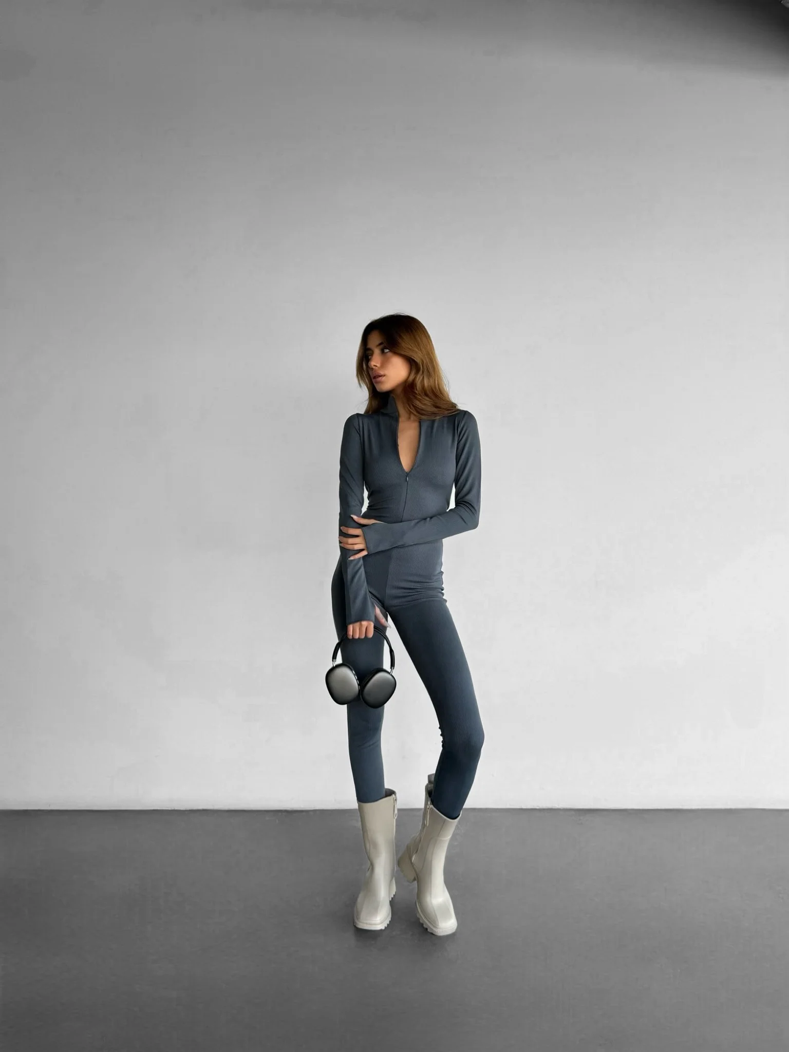 Full Body Zipper Suit - Anthracite - Image 5
