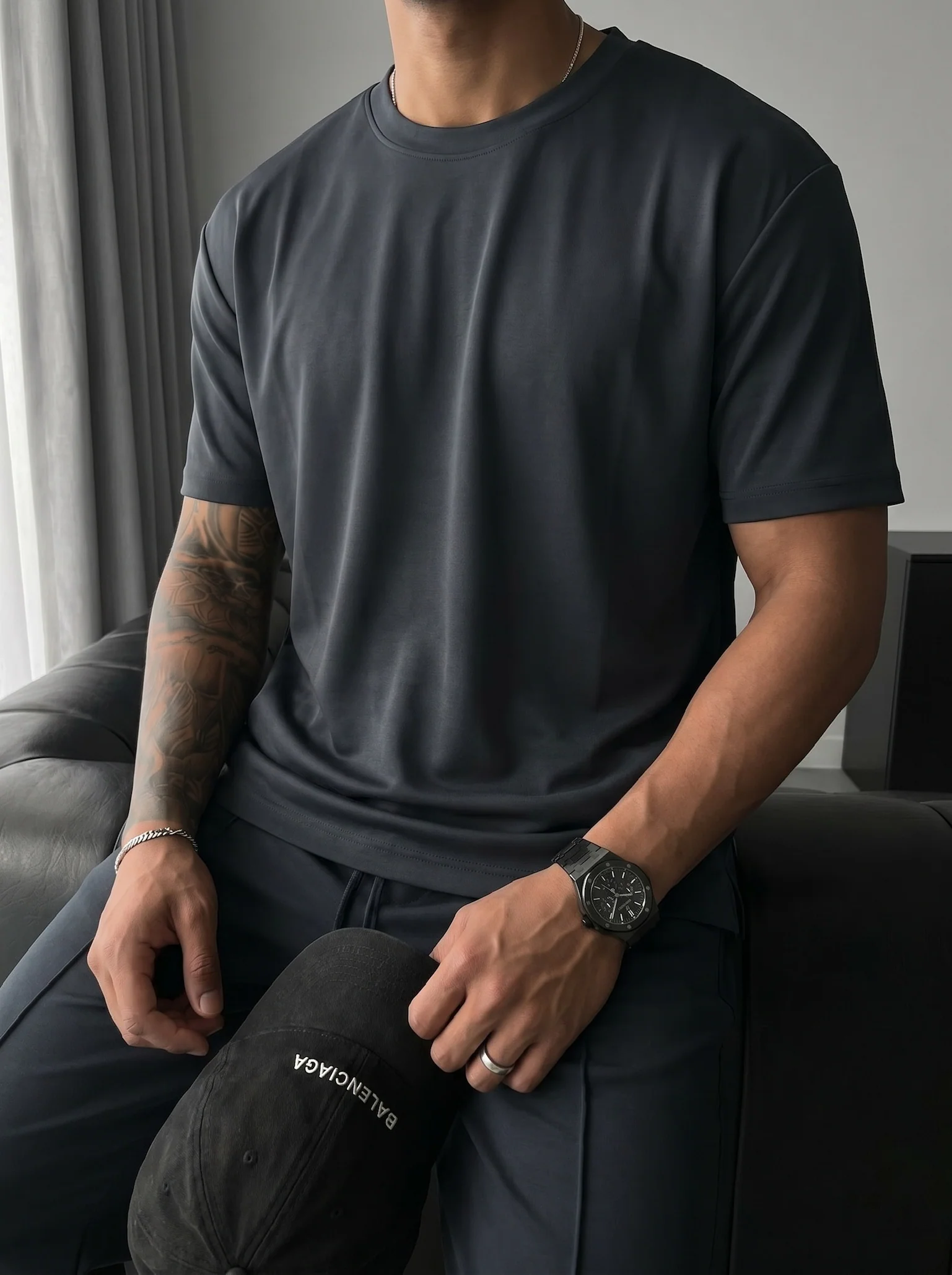 Loose Fit Basic T-shirt - Stormy Weather