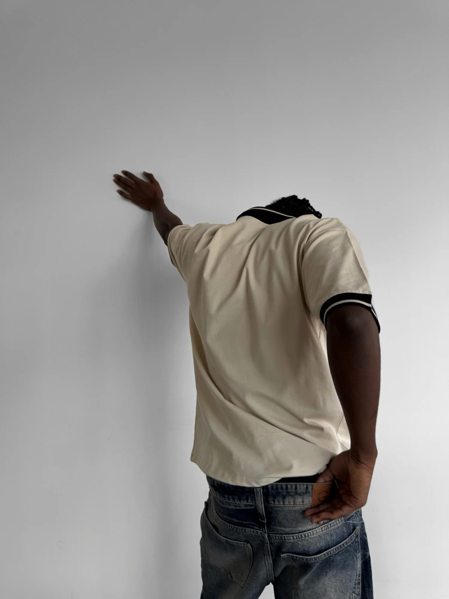 Loose Fit 'Endless Bliss' Polo T-Shirt - Beige - Image 9