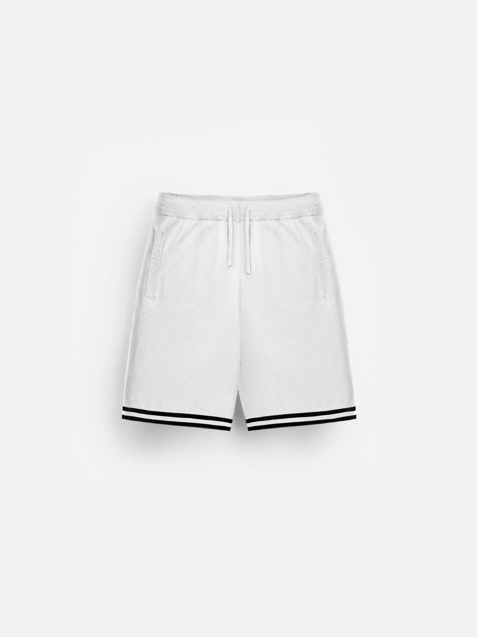 Loose Fit Knit Shorts - Ecru - Image 3