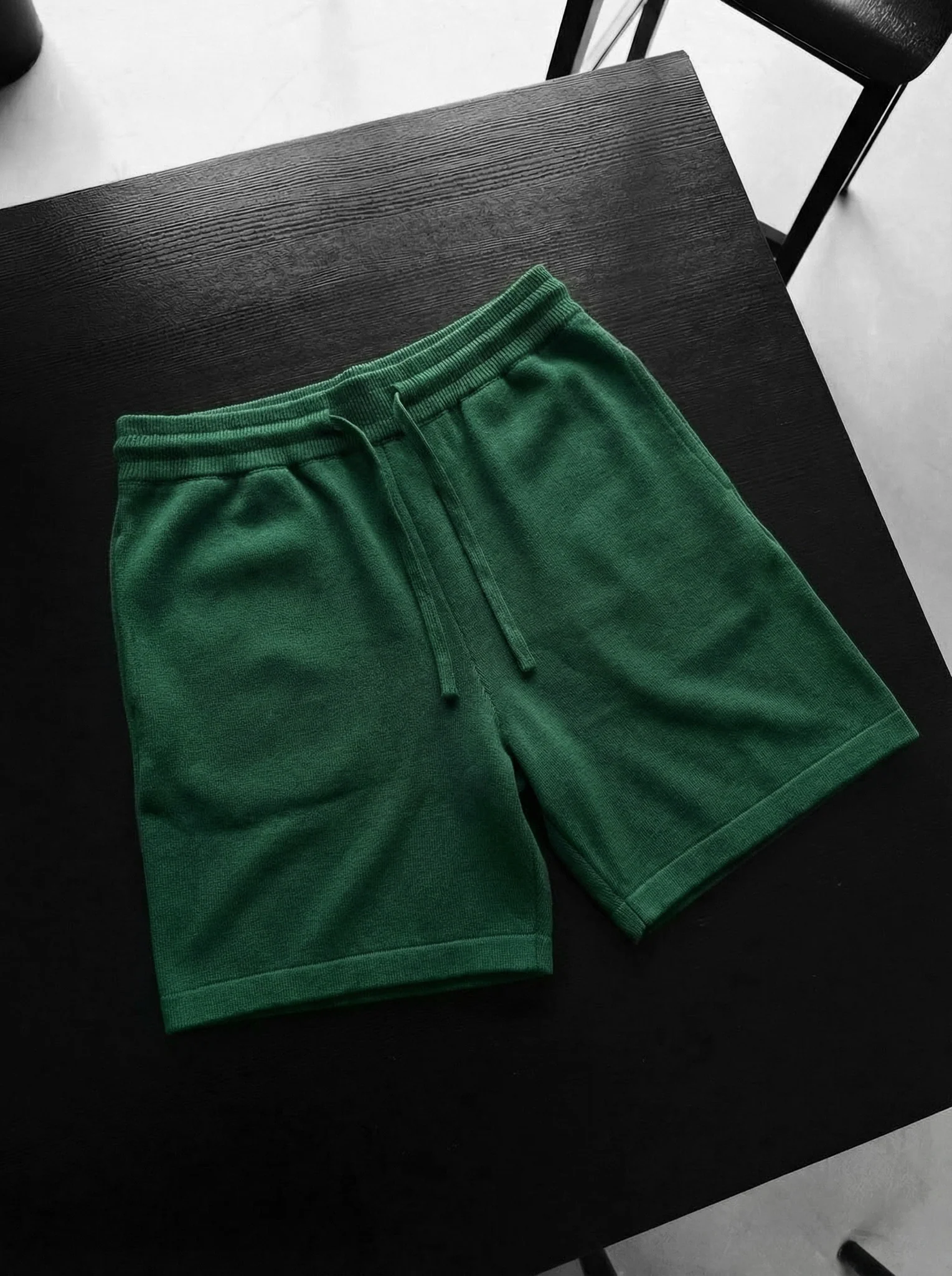 Loose Fit Knit Shorts - Petrol