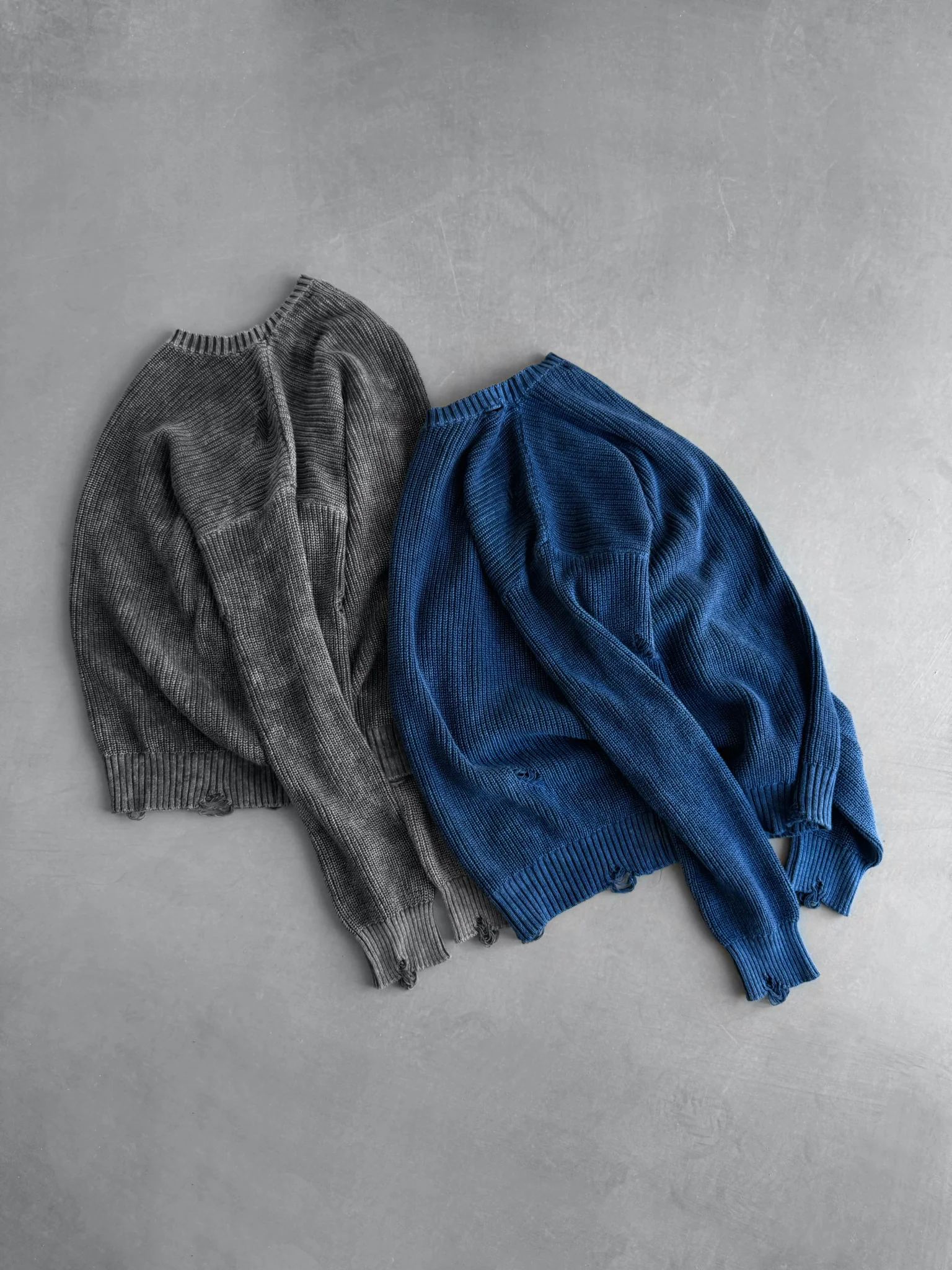 Loose Fit Knit Torn Sweater - Black - Image 6
