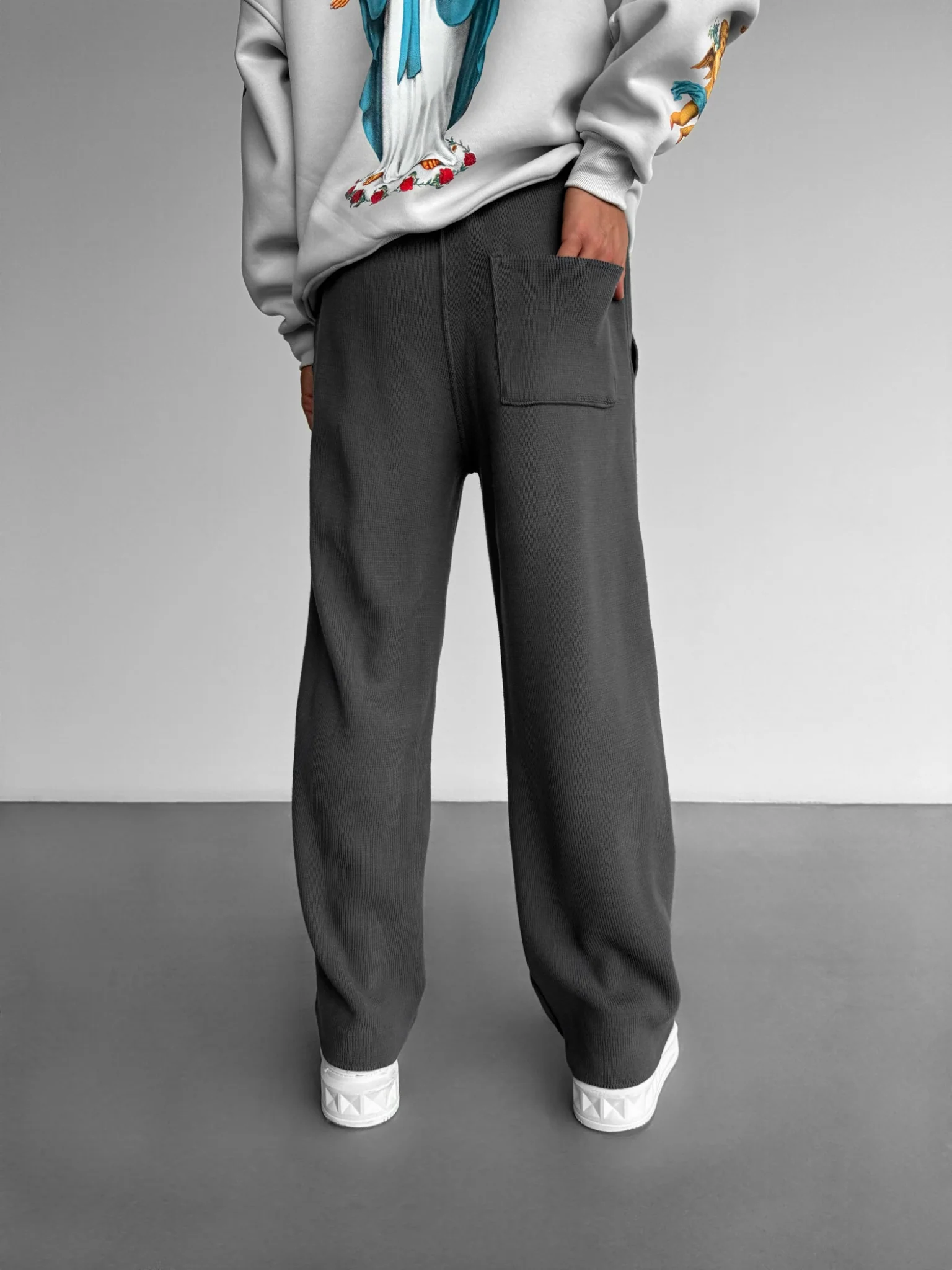 Loose Fit Seam Trousers - Anthracite - Image 2