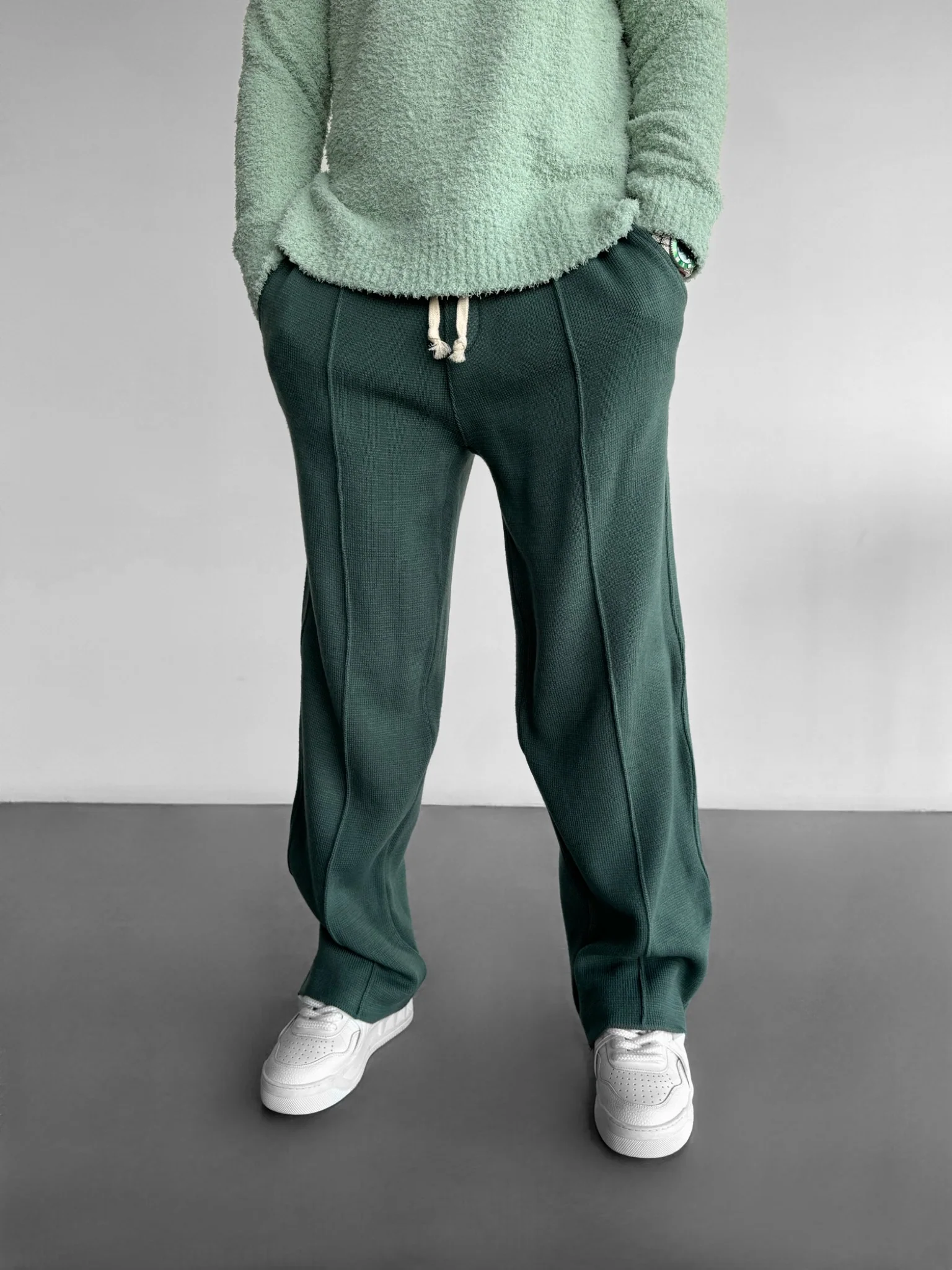 Loose Fit Seam Trousers - Petrol - Image 2