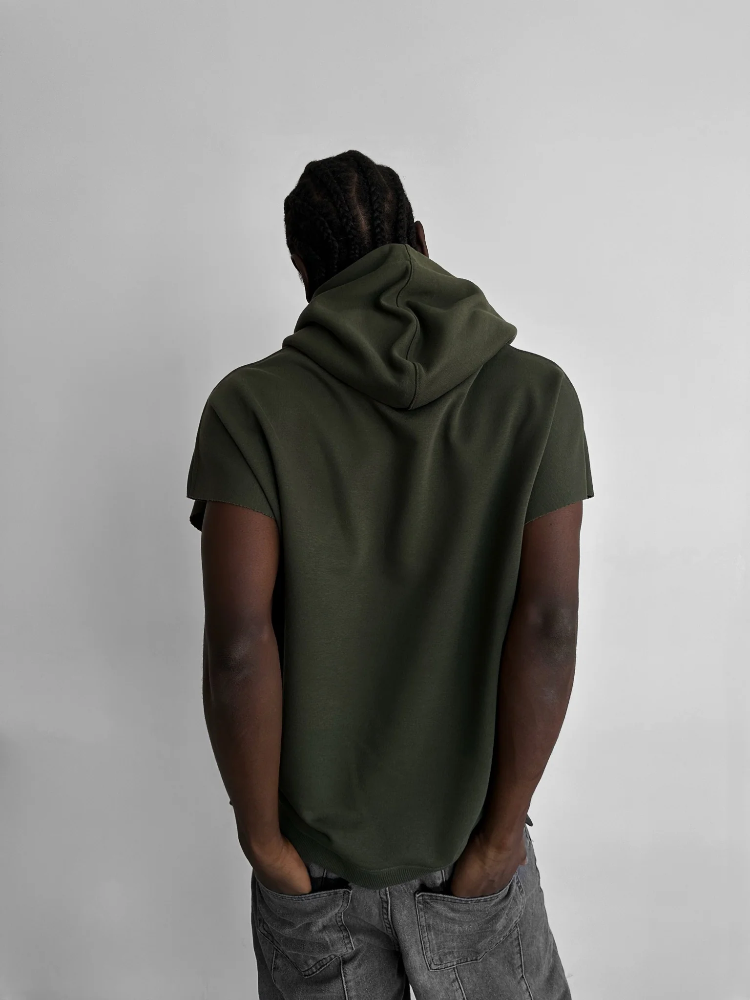 Loose Fit Sleeveless Hoodie - Calliste Green - Image 2