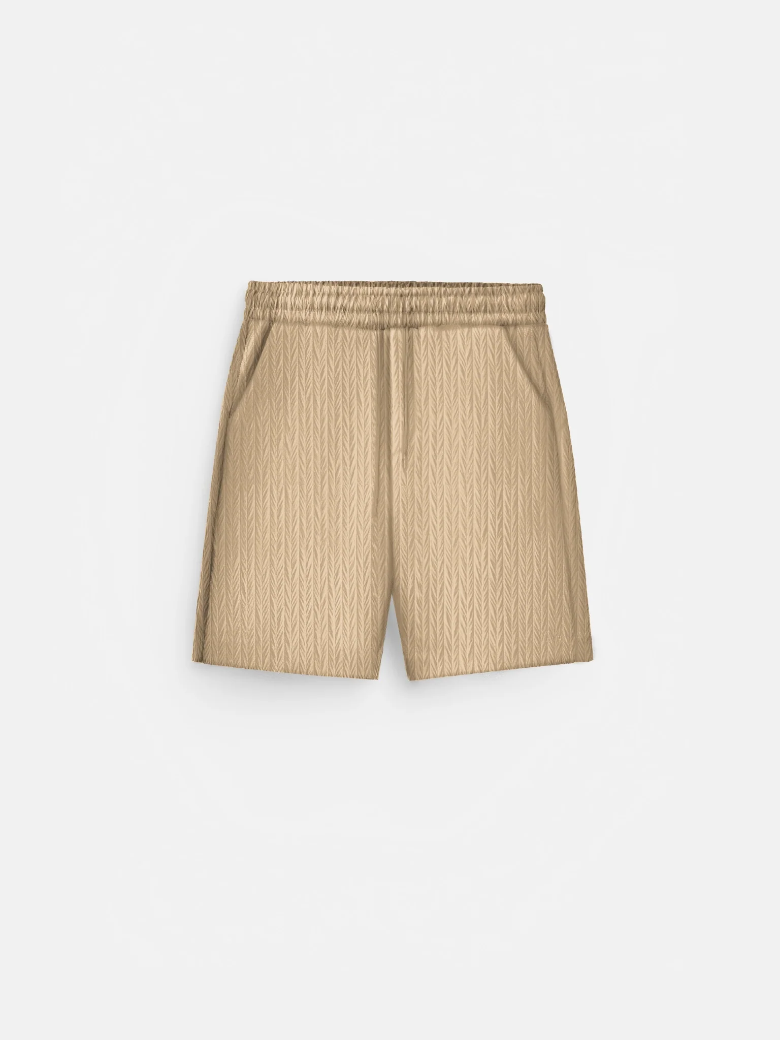 Loose Fit Structured Shorts - Almond Buff - Image 3