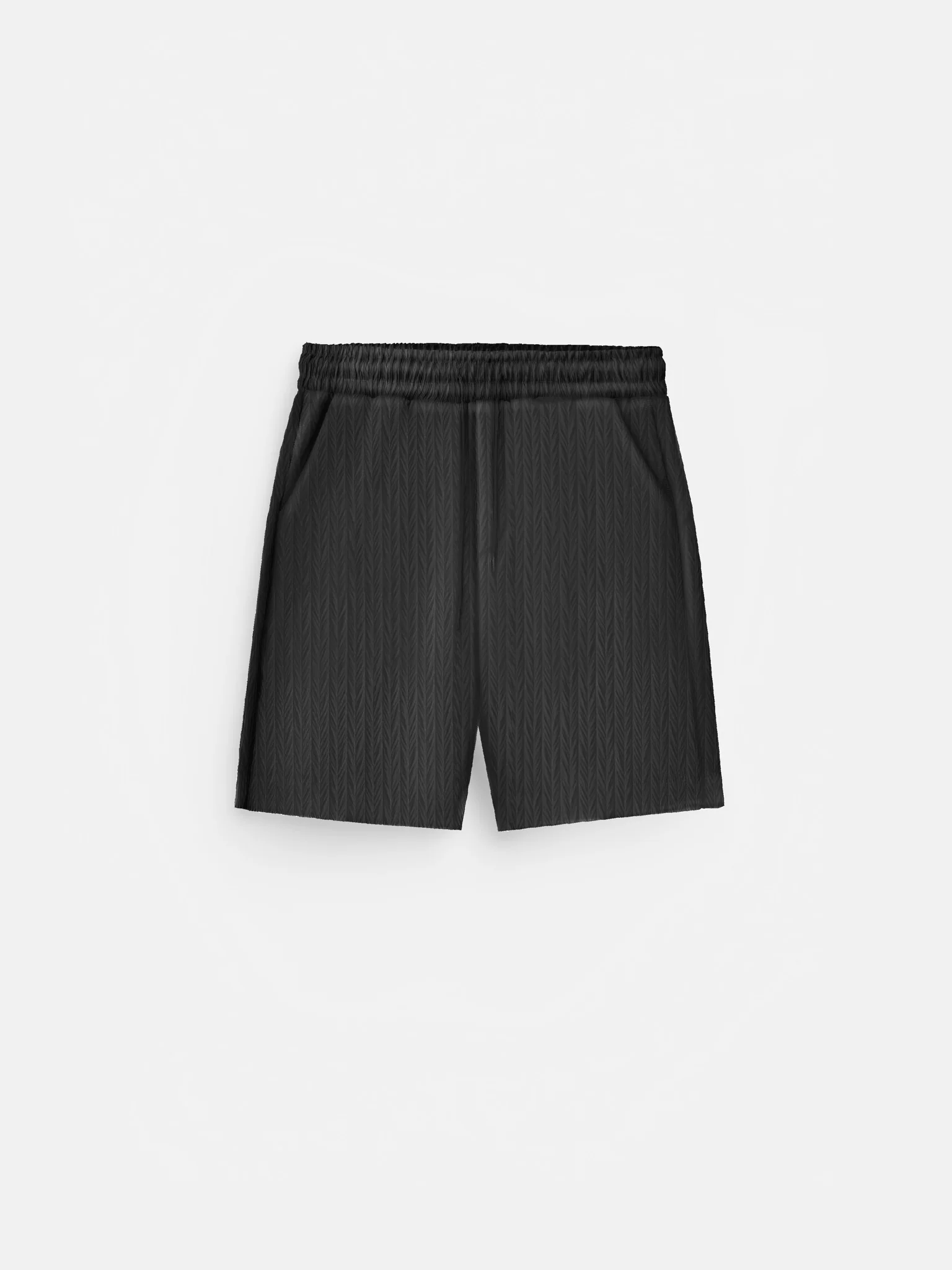 Loose Fit Structured Shorts - Black - Image 6