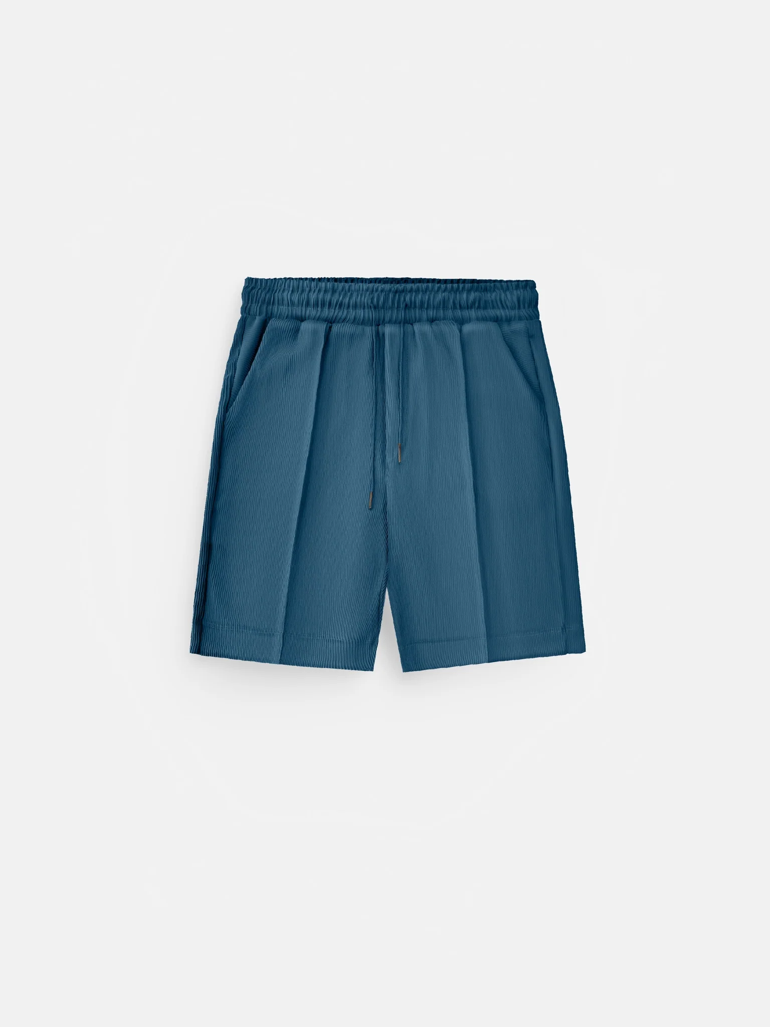 Loose Fit Textured Seam Shorts - Petrol - Image 6