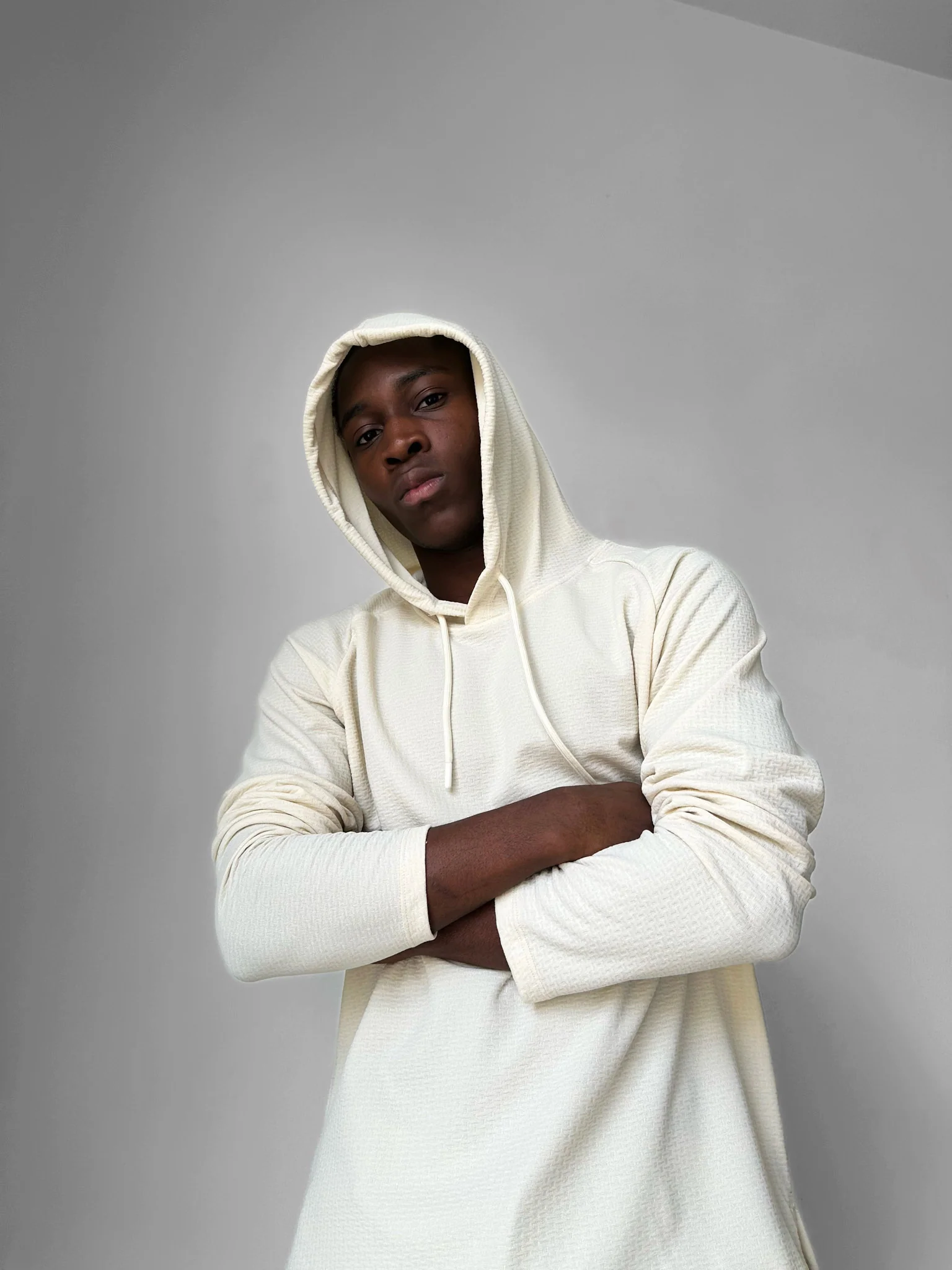 Loose Fit Thin Hoodie - Beige