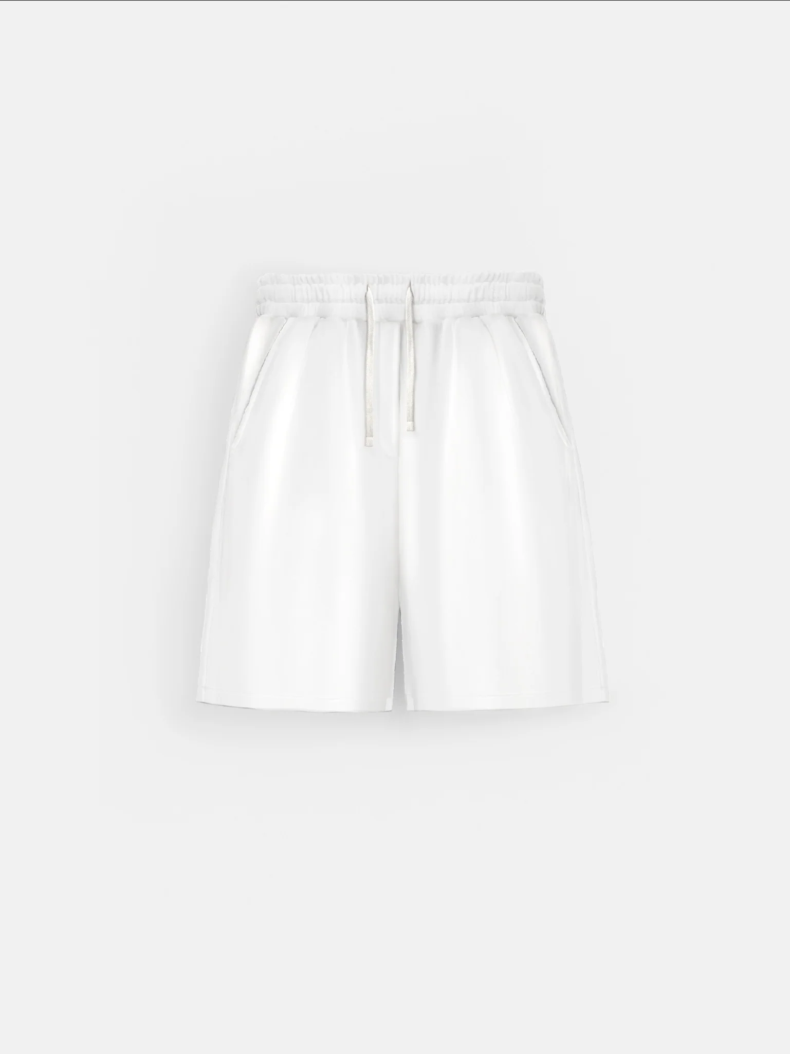 Loose Fit Velvet Shorts - White - Image 2
