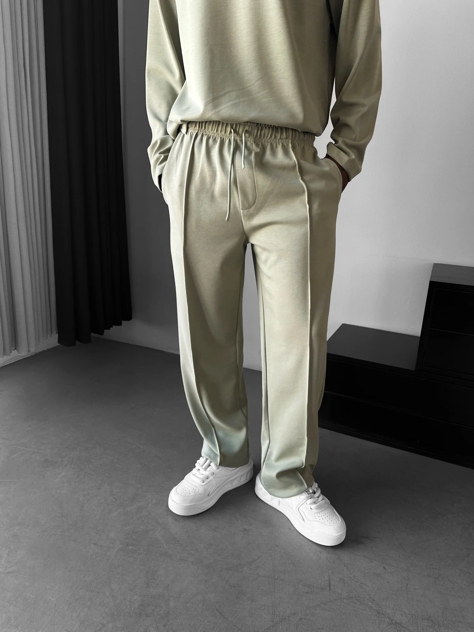 Modal Pleated Trousers - Mint Green