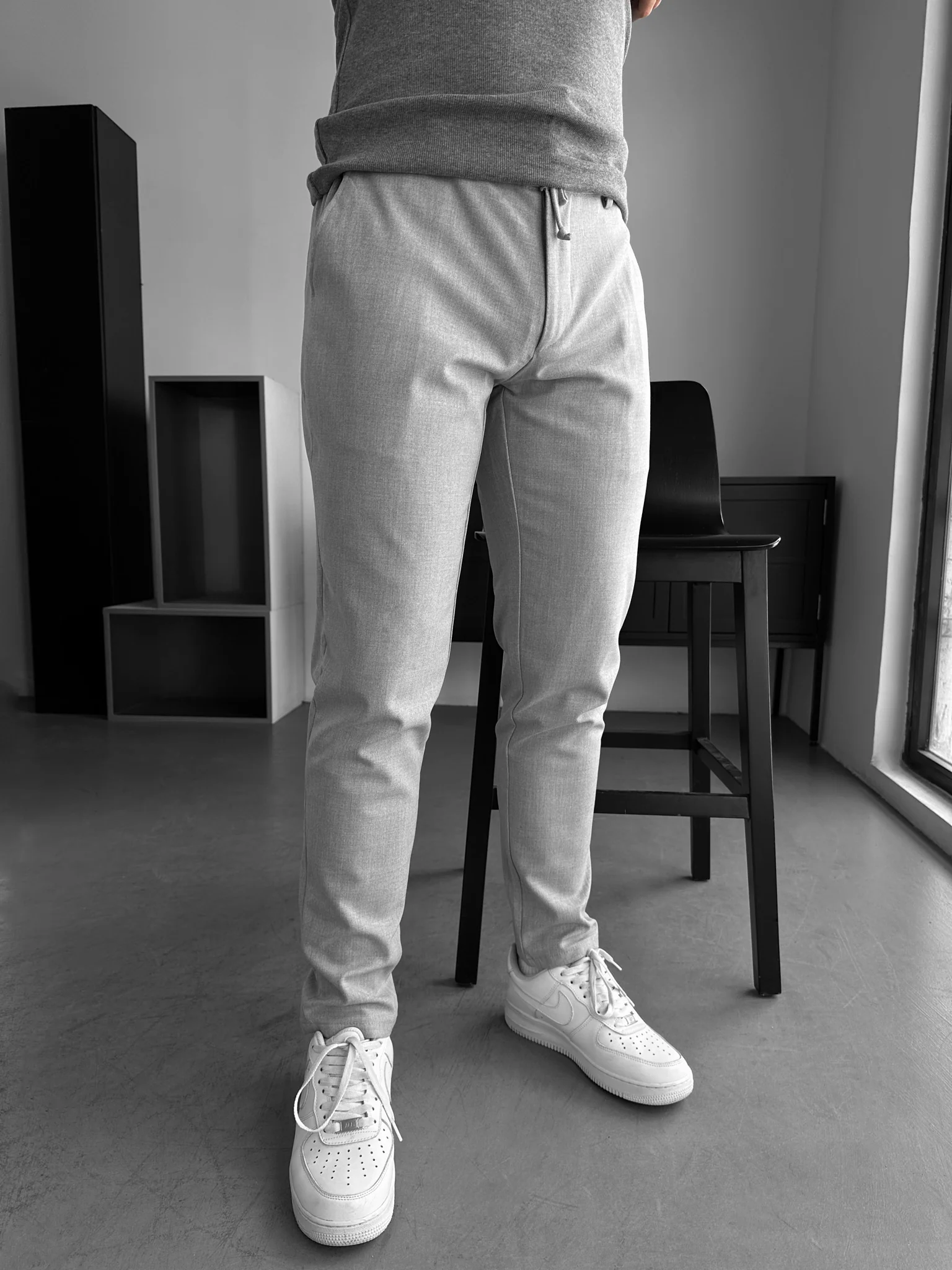 Modern Cut Casual Trousers - Grey