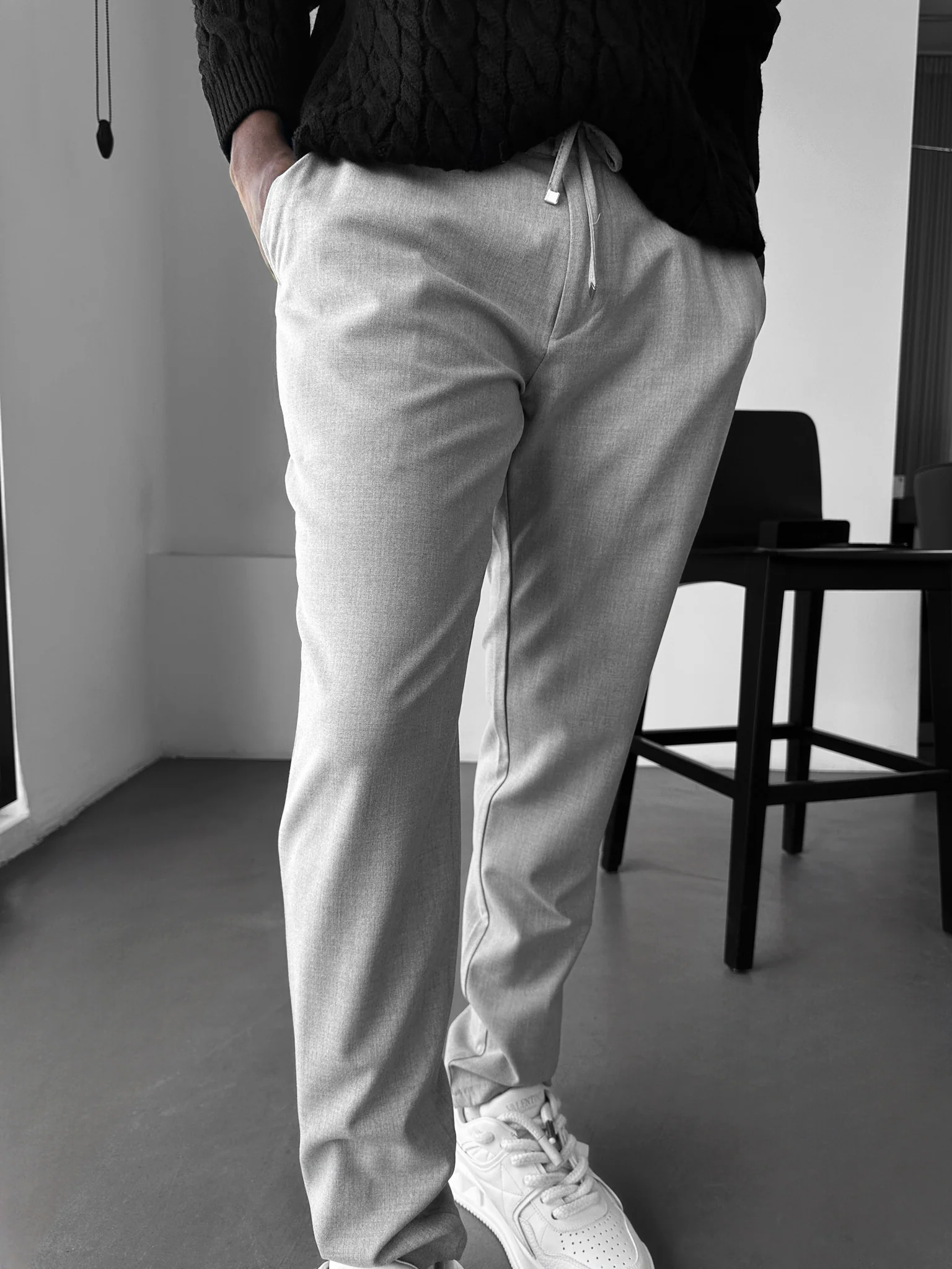 Modern Cut Casual Trousers - Grey - Image 2