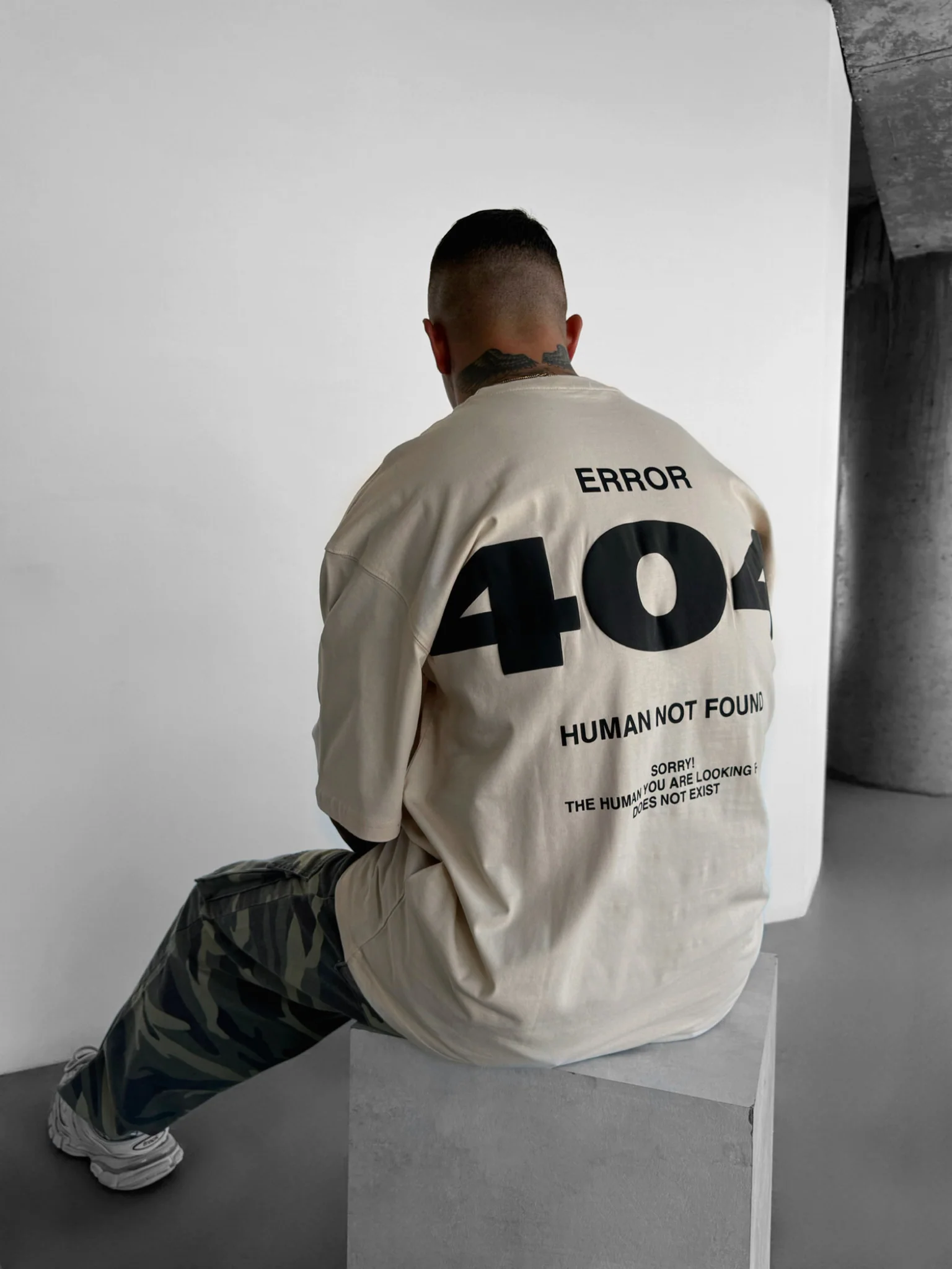 Oversize 404 T-shirt - Beige