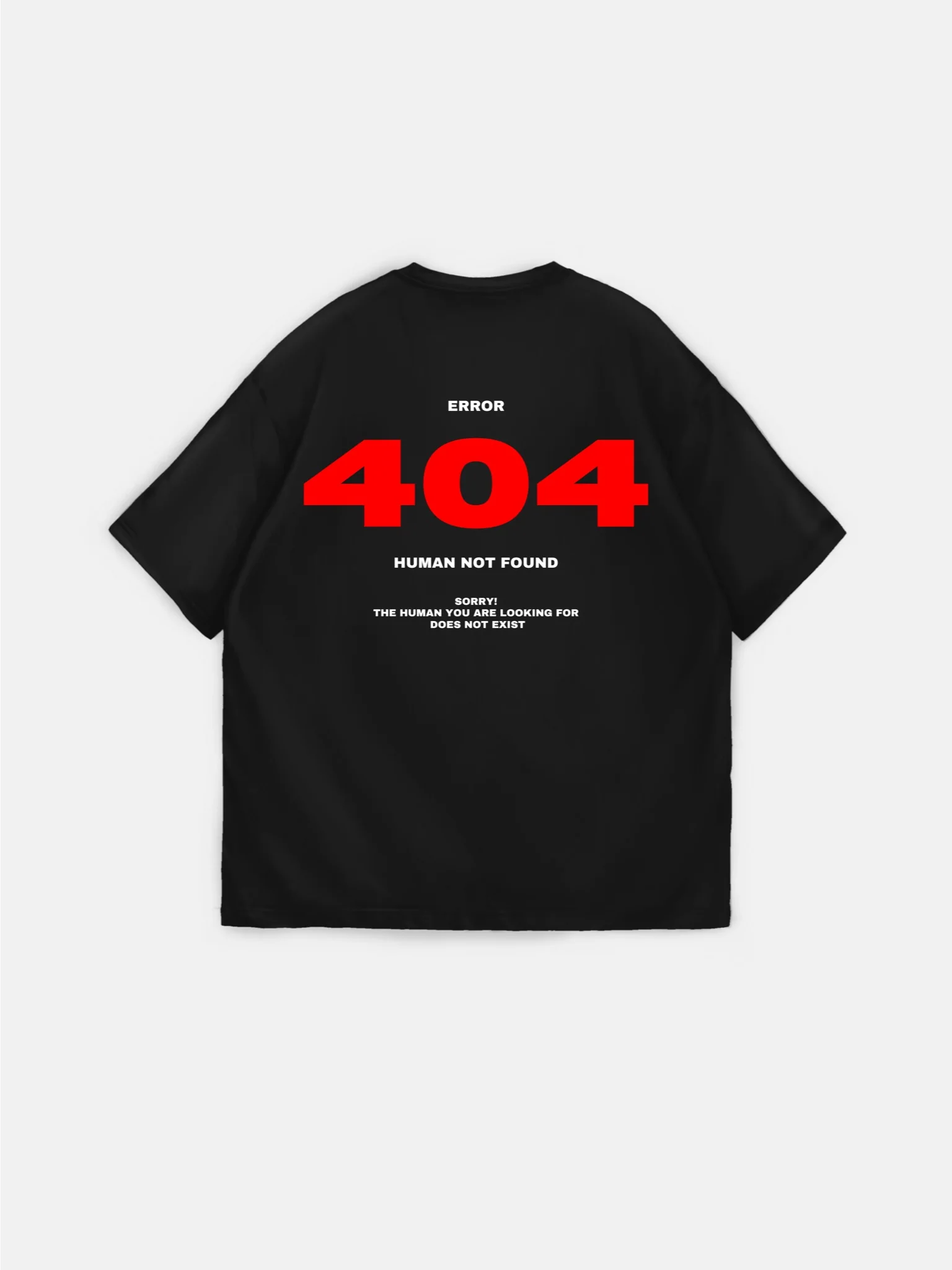 Oversize 404 T-shirt - Black and Red - Image 8