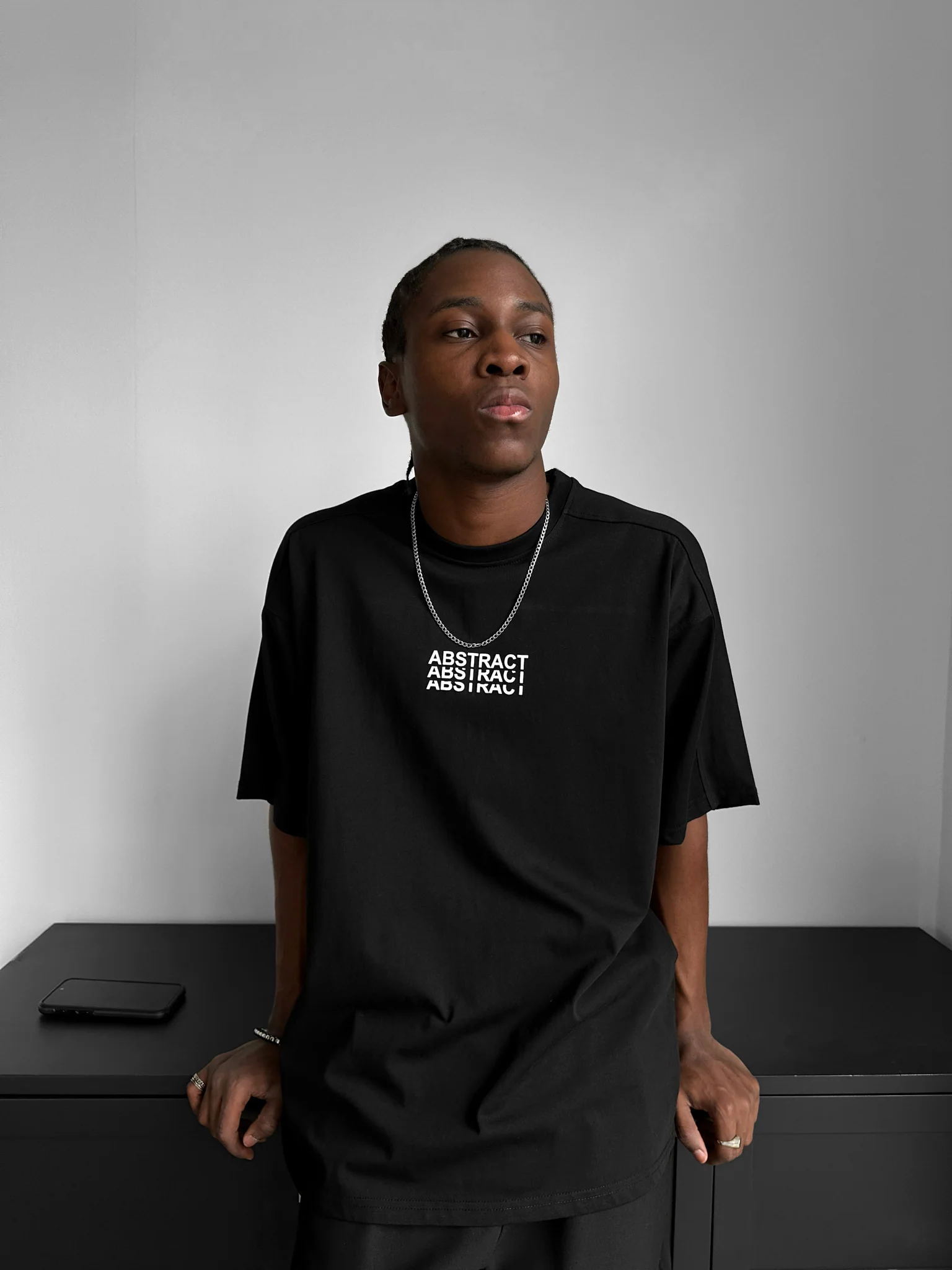 Oversize Abstract T-shirt - Black - Image 2
