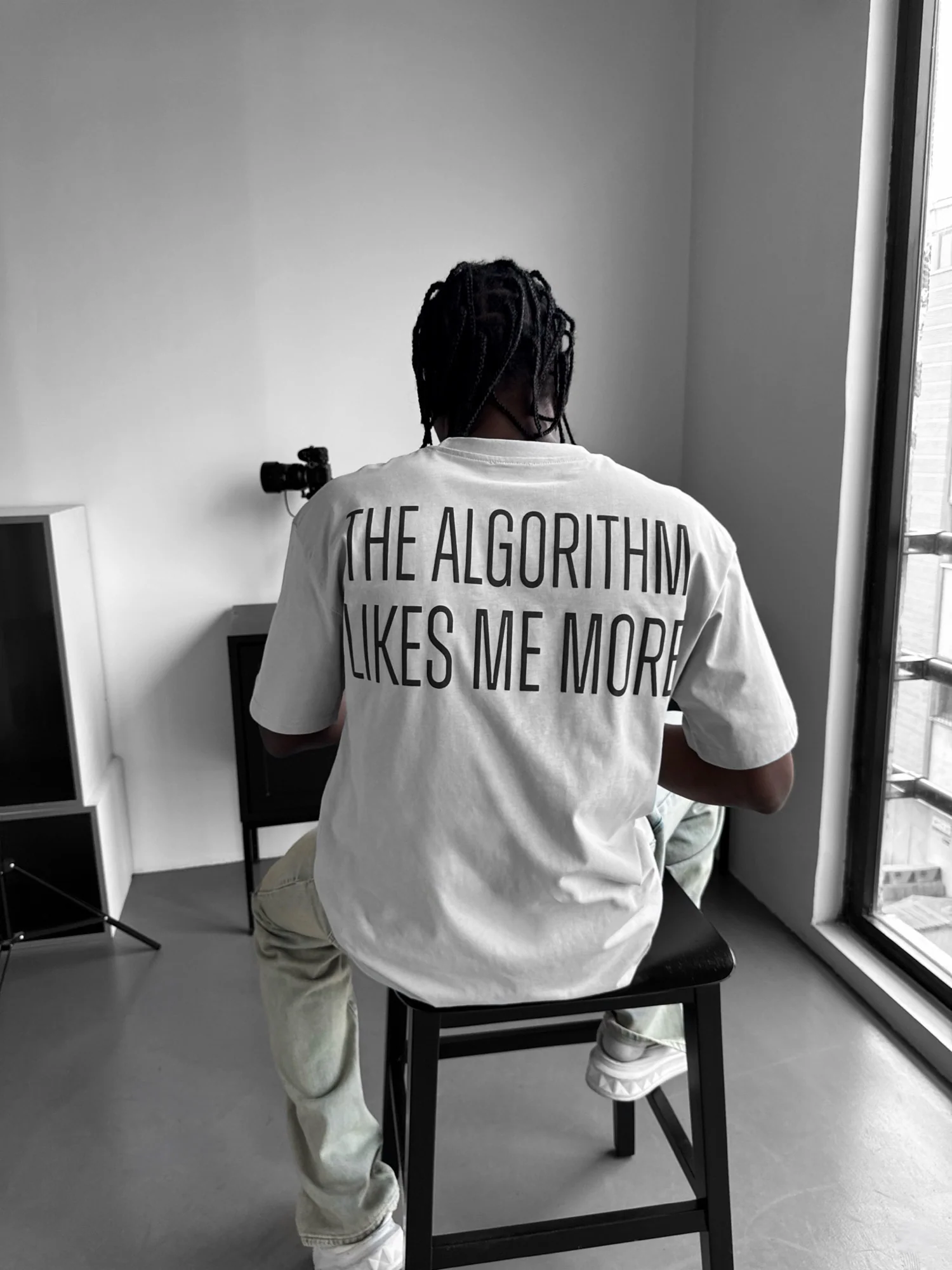 Oversize "Algorithm" T-Shirt - Grey - Image 4