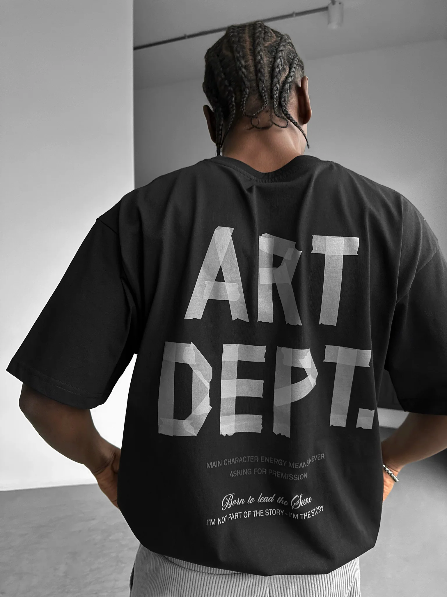 Oversize Art Dept. T-shirt - Black and Anthracite - Image 2