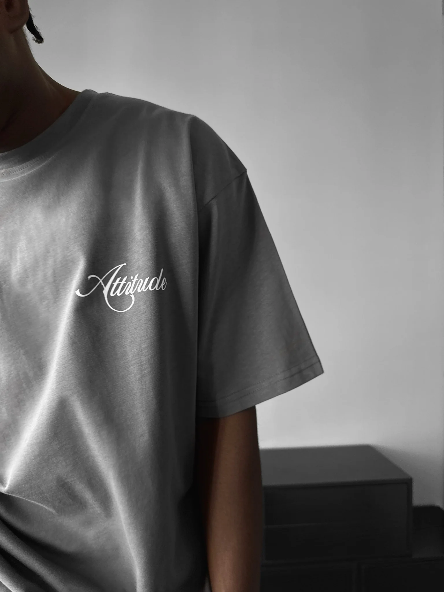 Oversize 'Attitude' T-Shirt - Anthracite - Image 6
