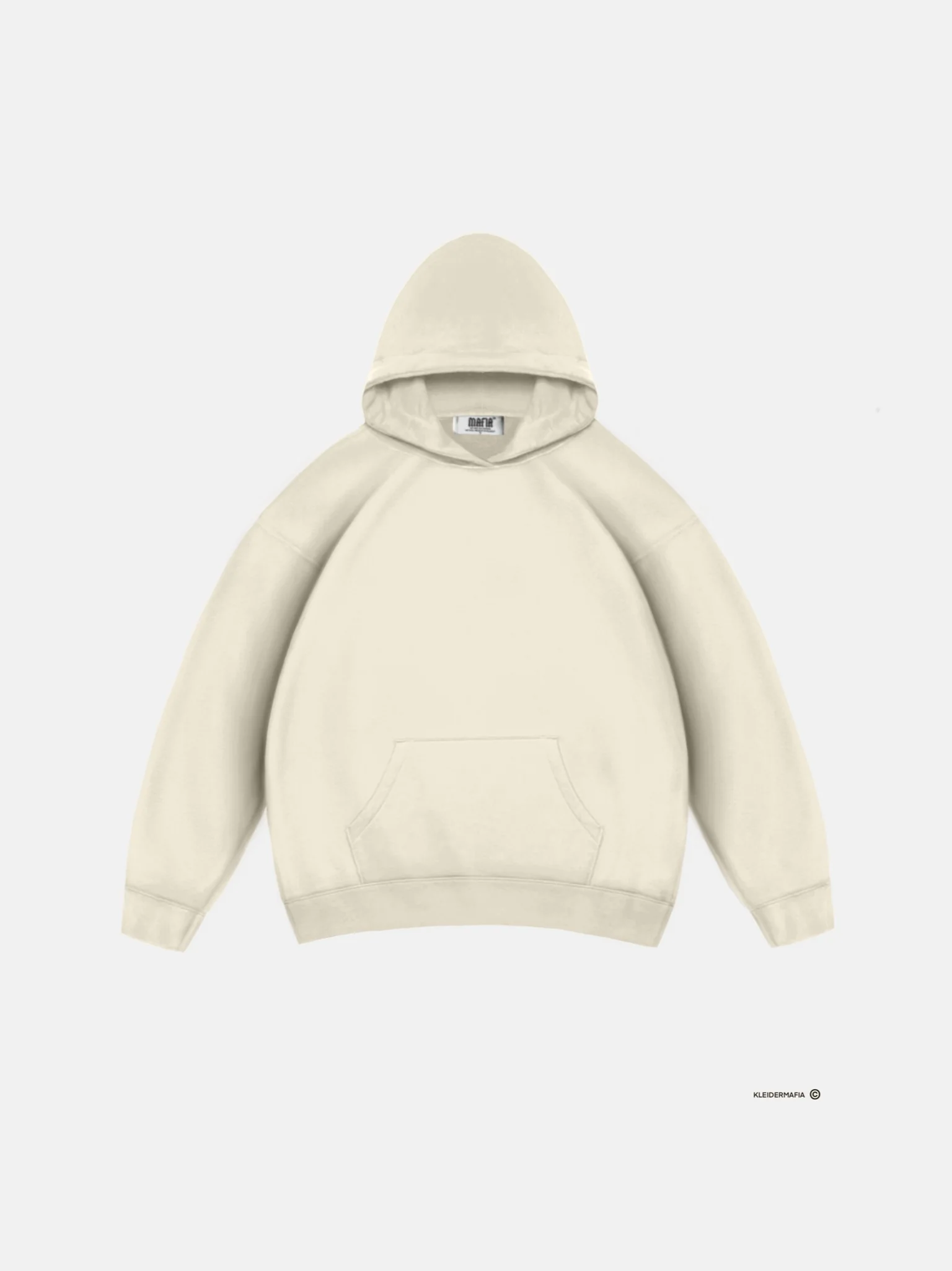 Oversize Basic Hoodie - Antique White - Image 4