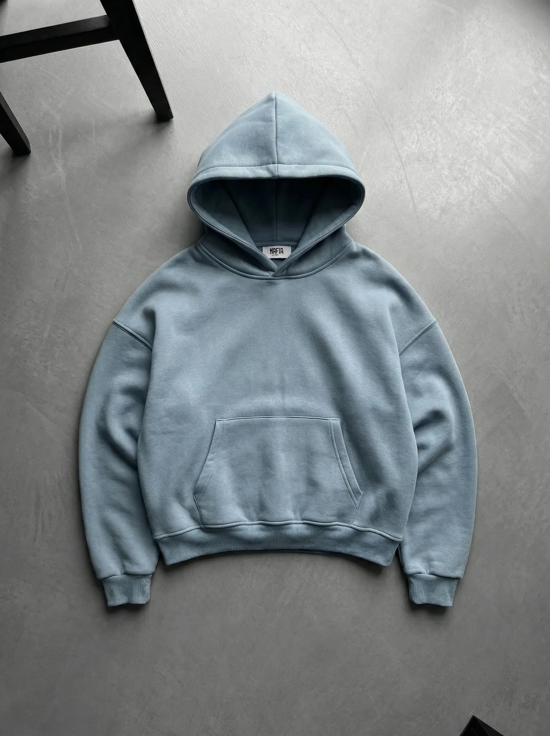 Oversize Basic Hoodie - Faded Denim