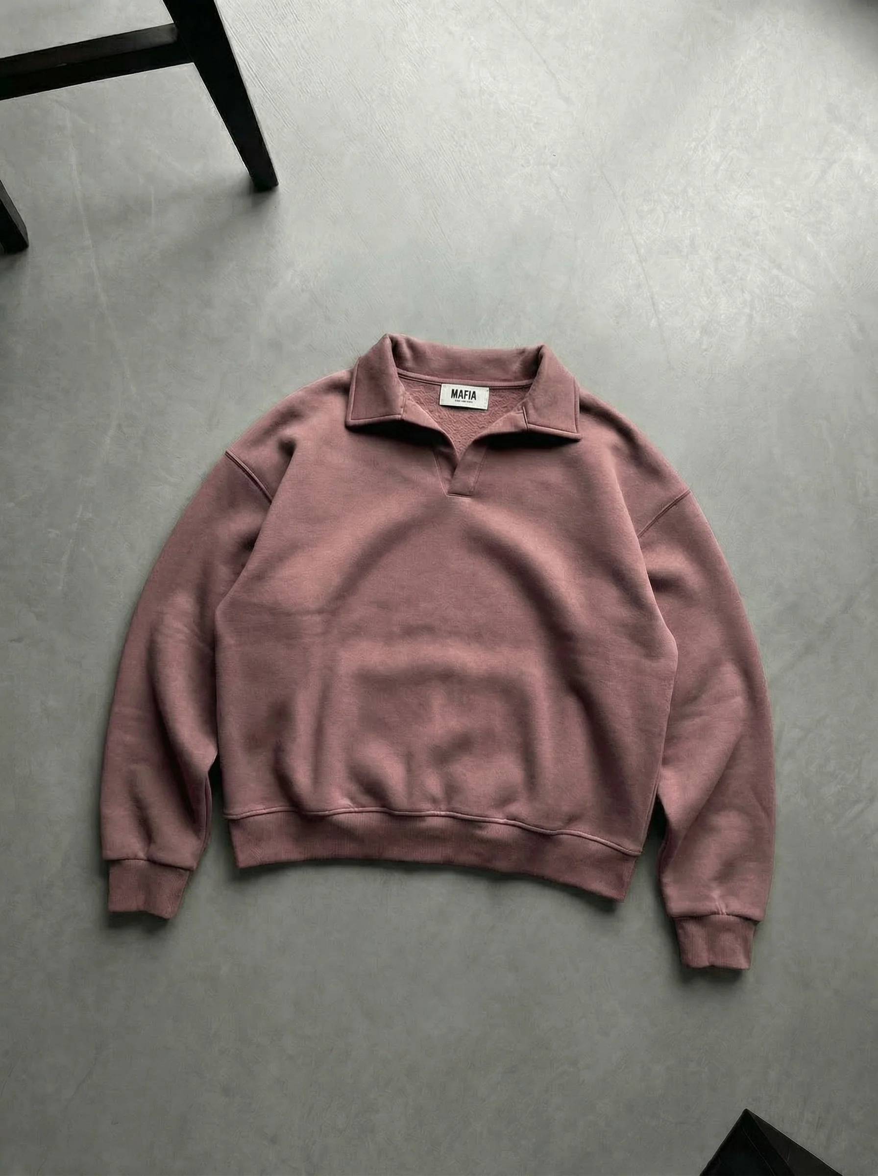 Oversize Basic Polo Sweatshirt - Antler