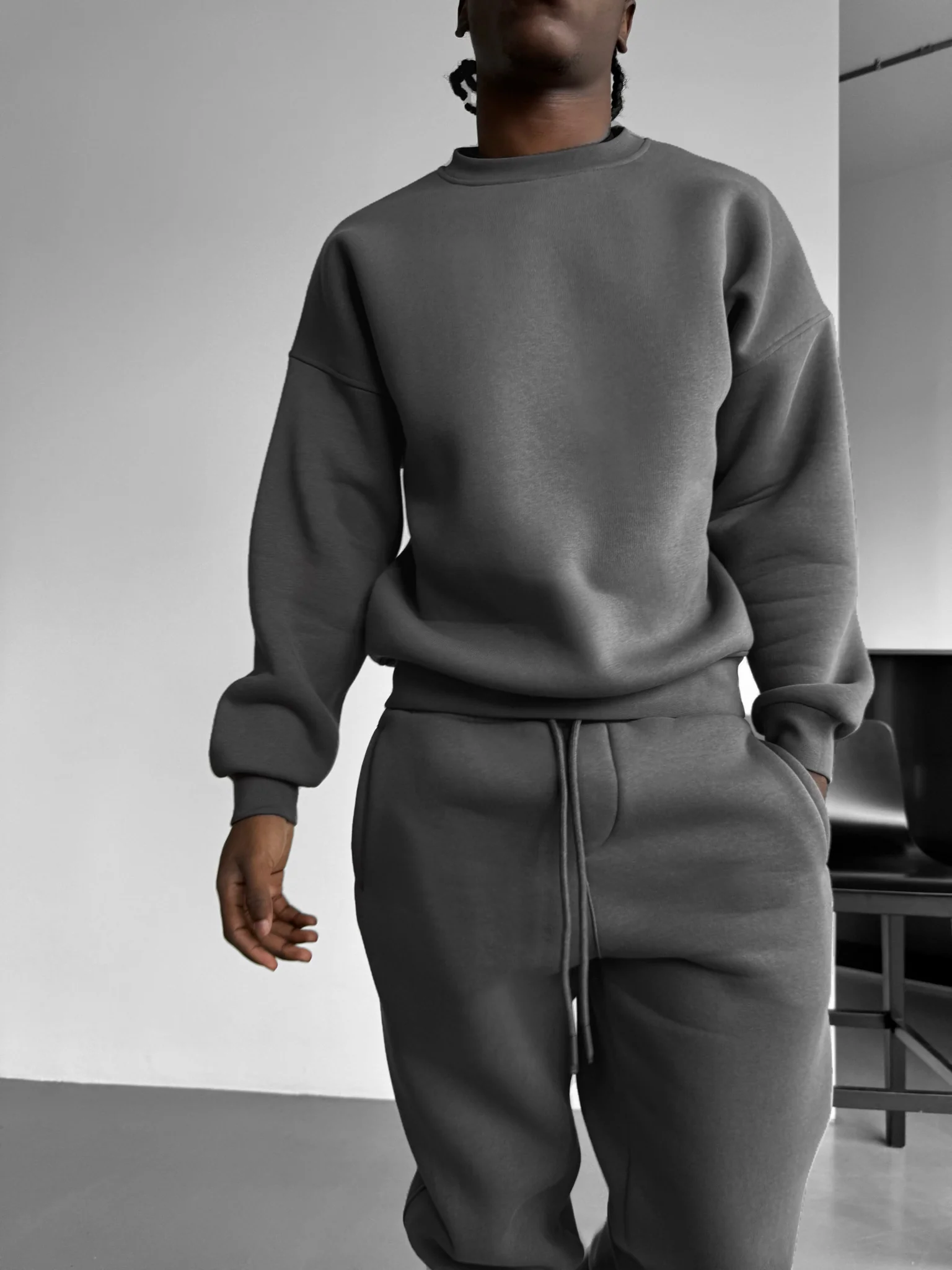 Oversize Basic Sweater - Anthracite - Image 4