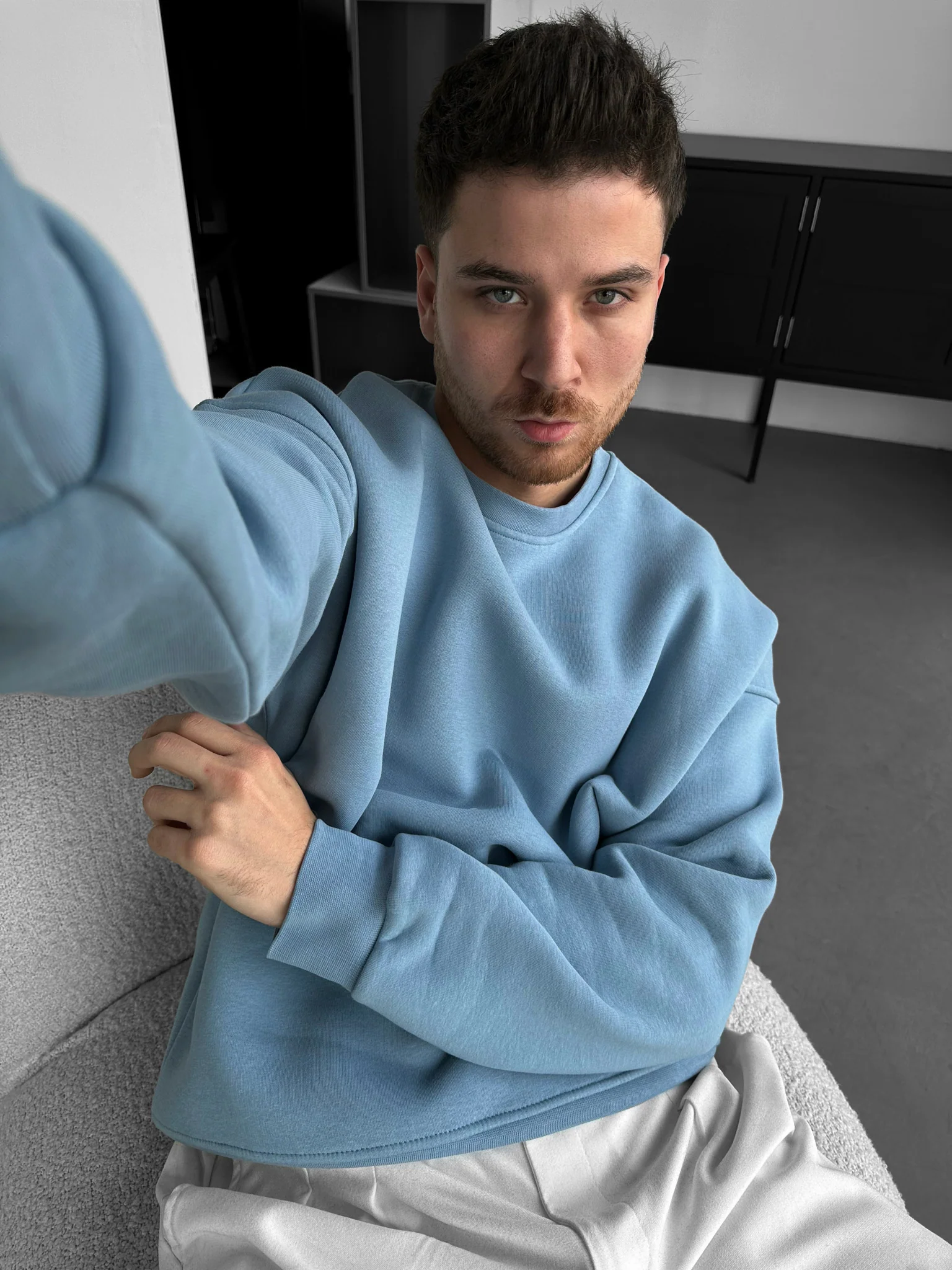 Oversize Basic Sweater - Faded Denim - Image 2