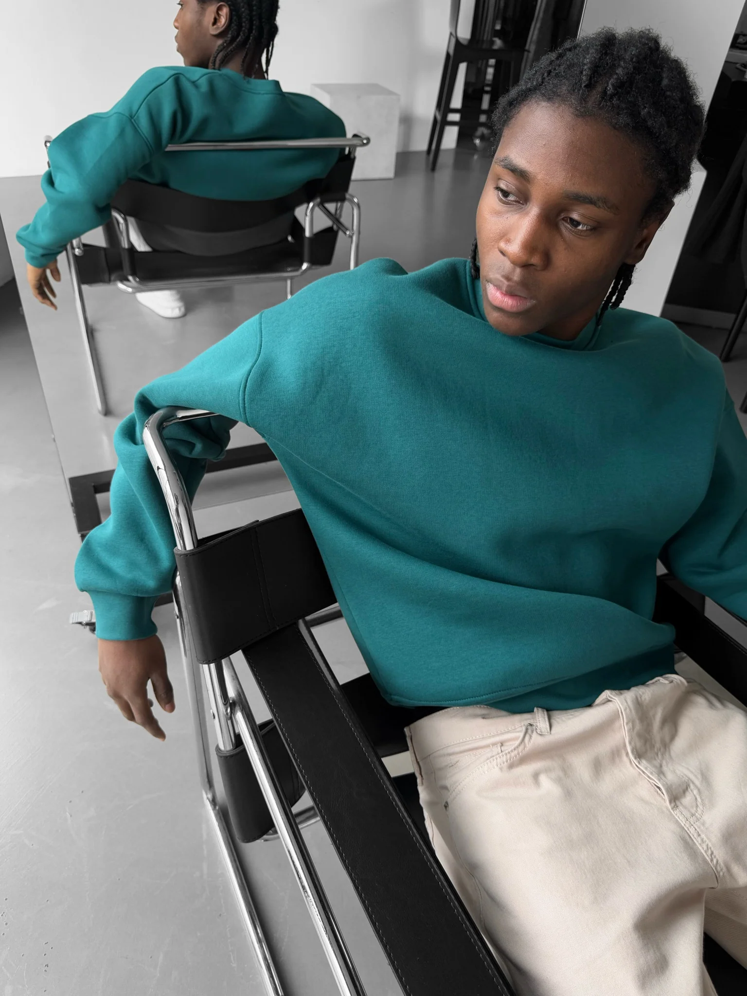 Oversize Basic Sweater - Sea Moss - Image 5