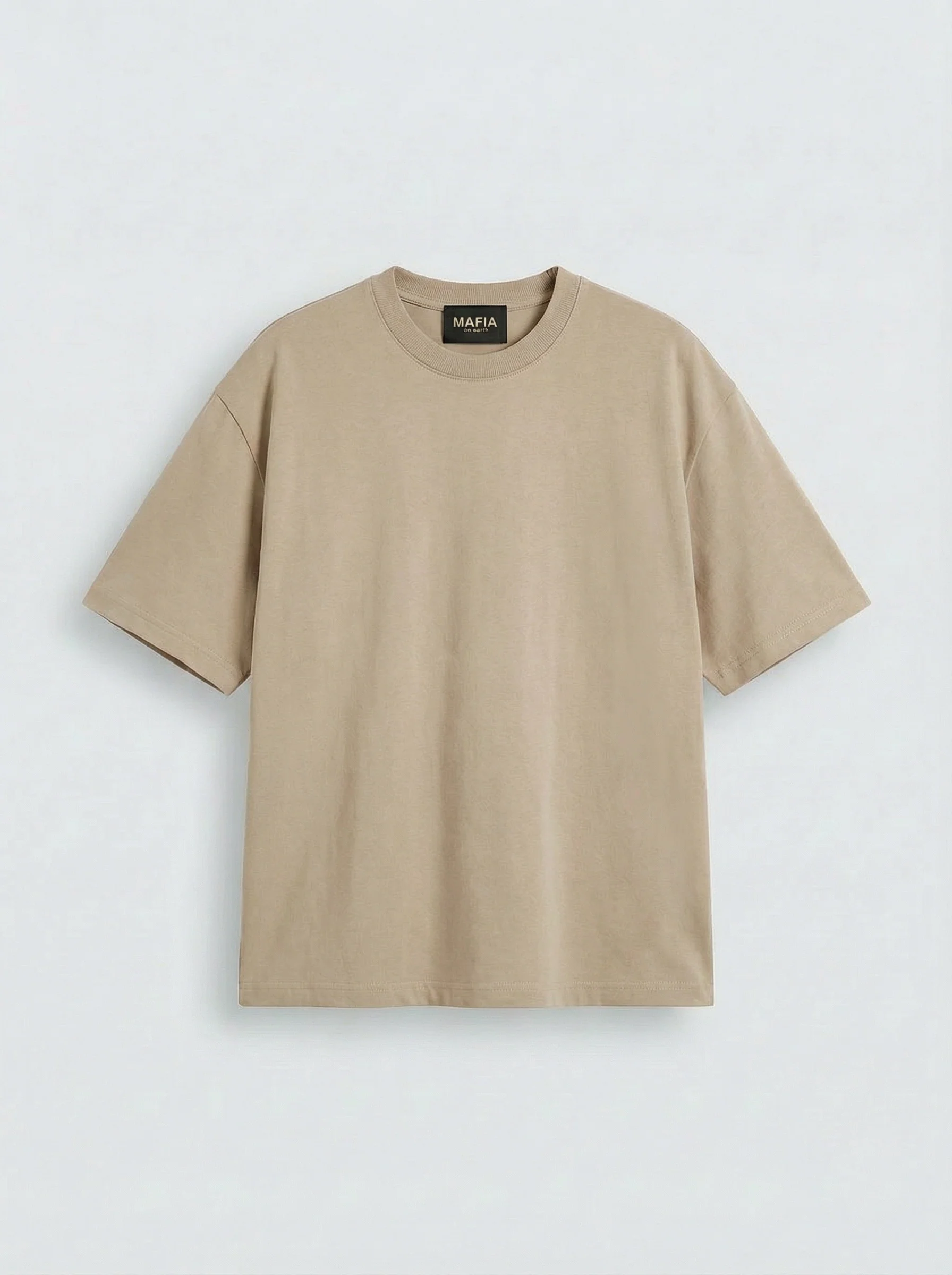 Oversize Basic T-Shirt - Beige