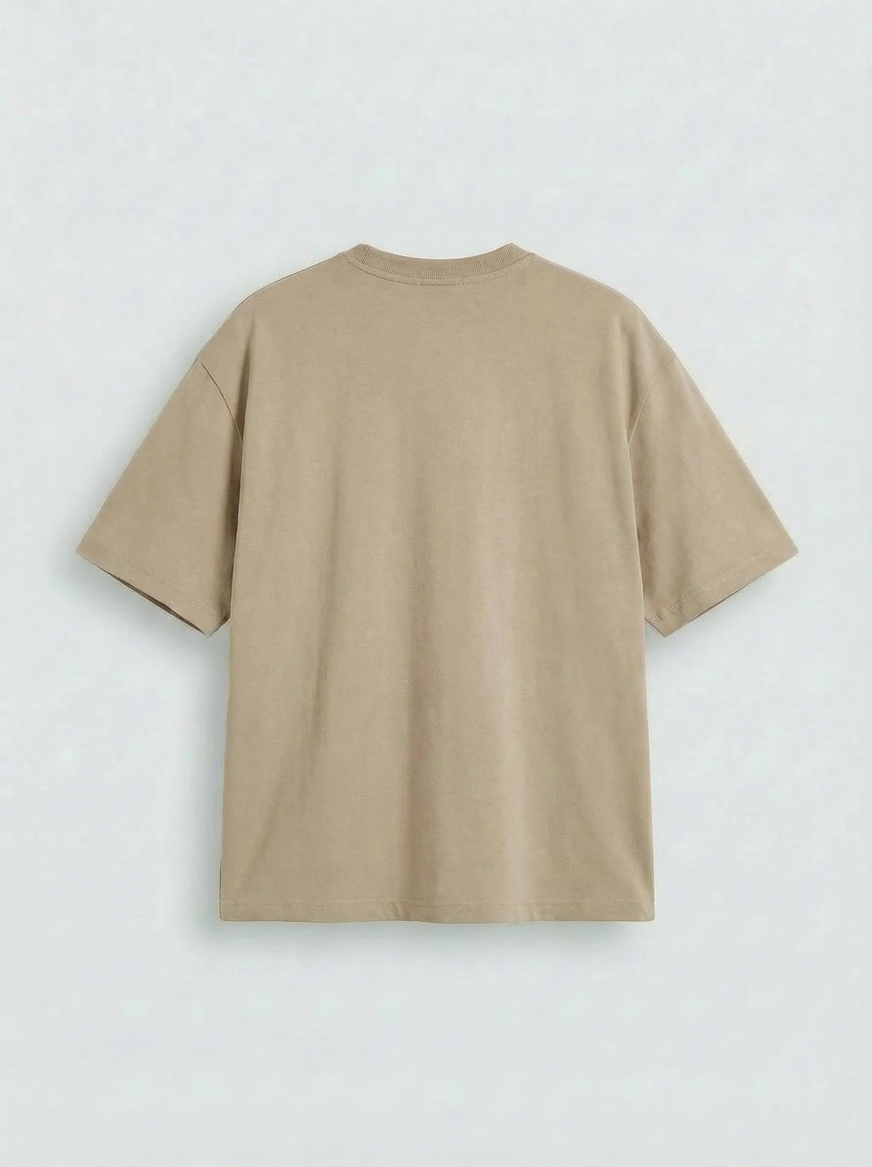 Oversize Basic T-Shirt - Beige - Image 2