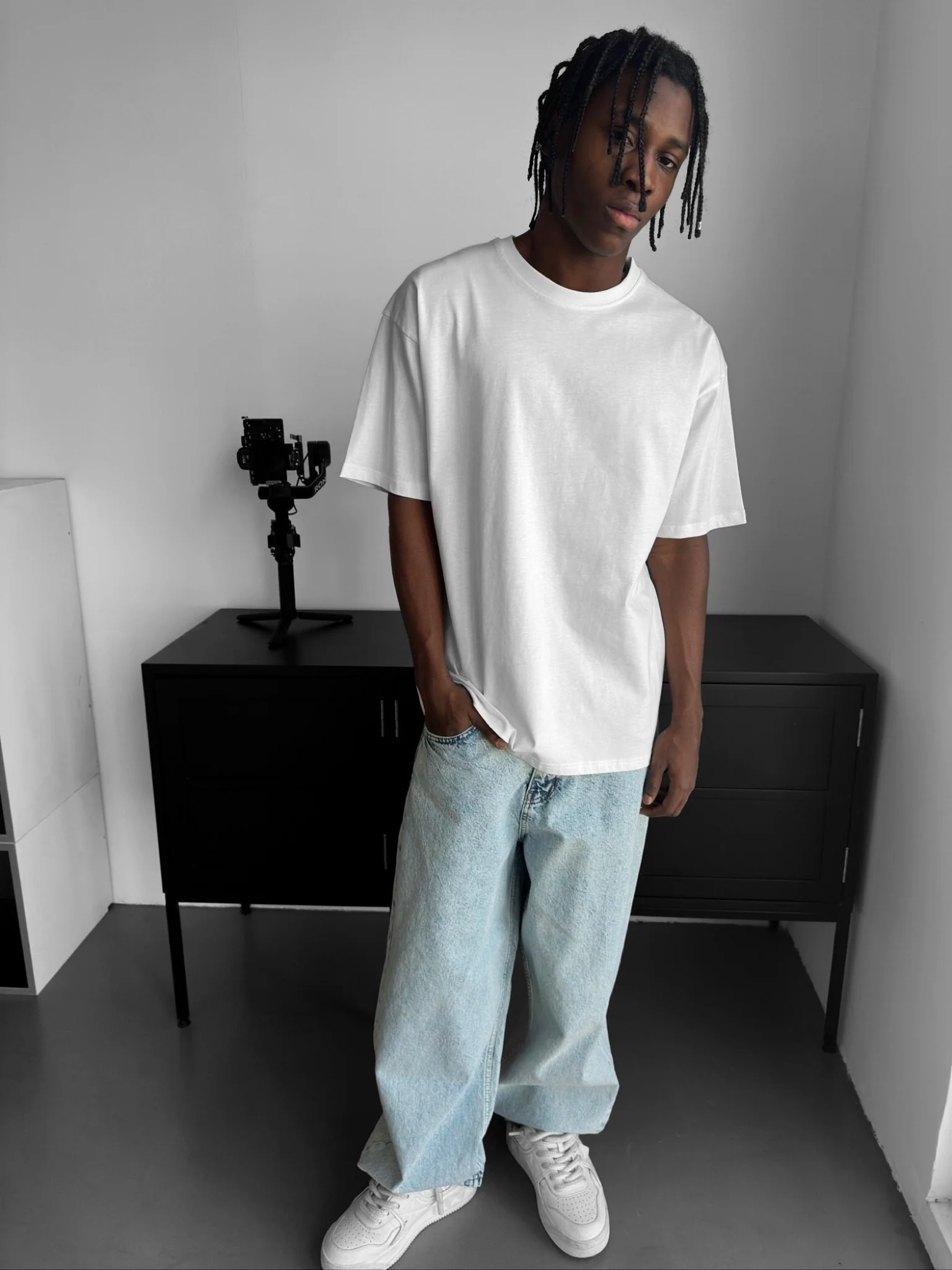 Oversize Basic T-Shirt - Ecru - Image 4