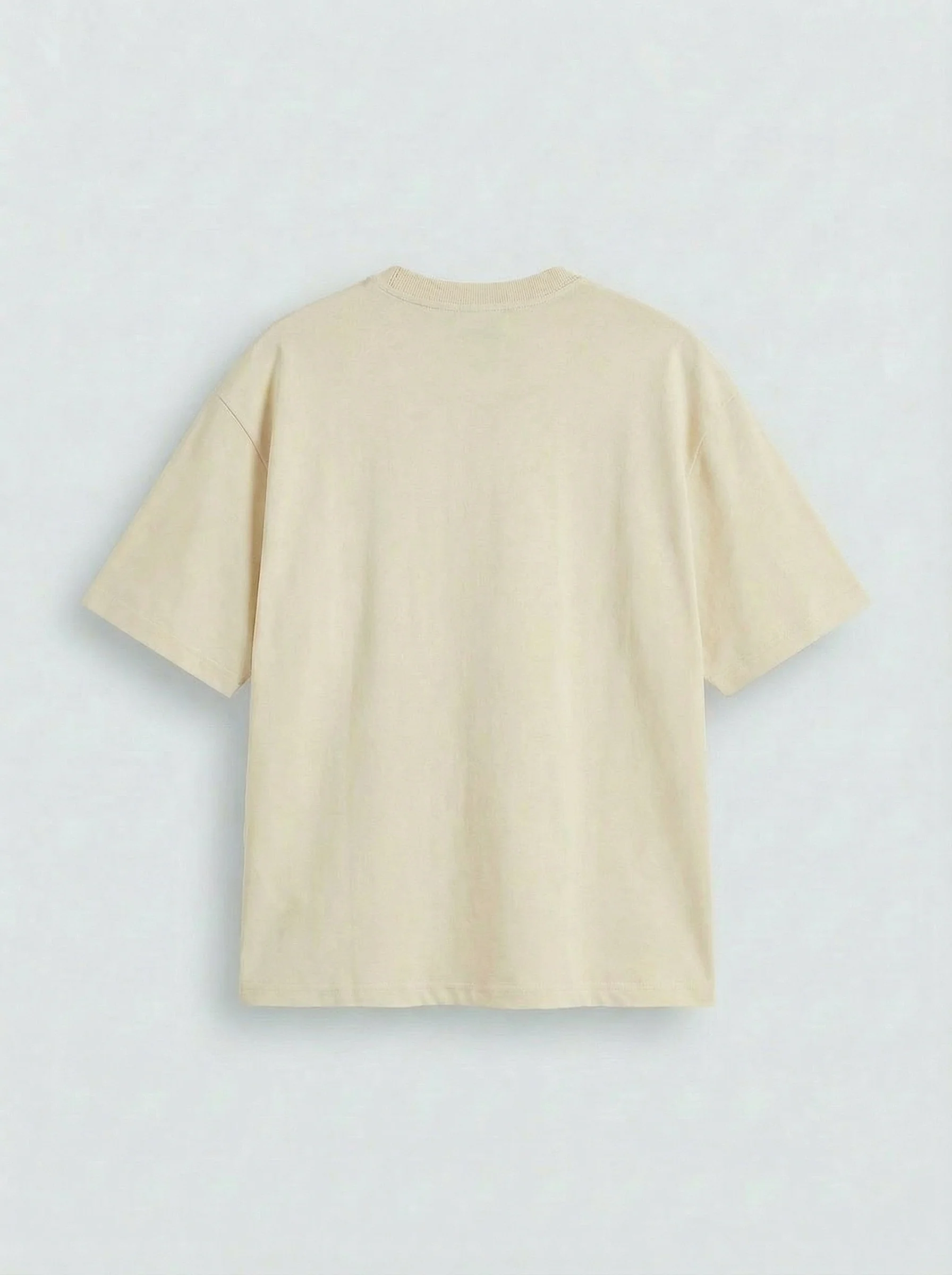 Oversize Basic T-Shirt - Light Beige - Image 2