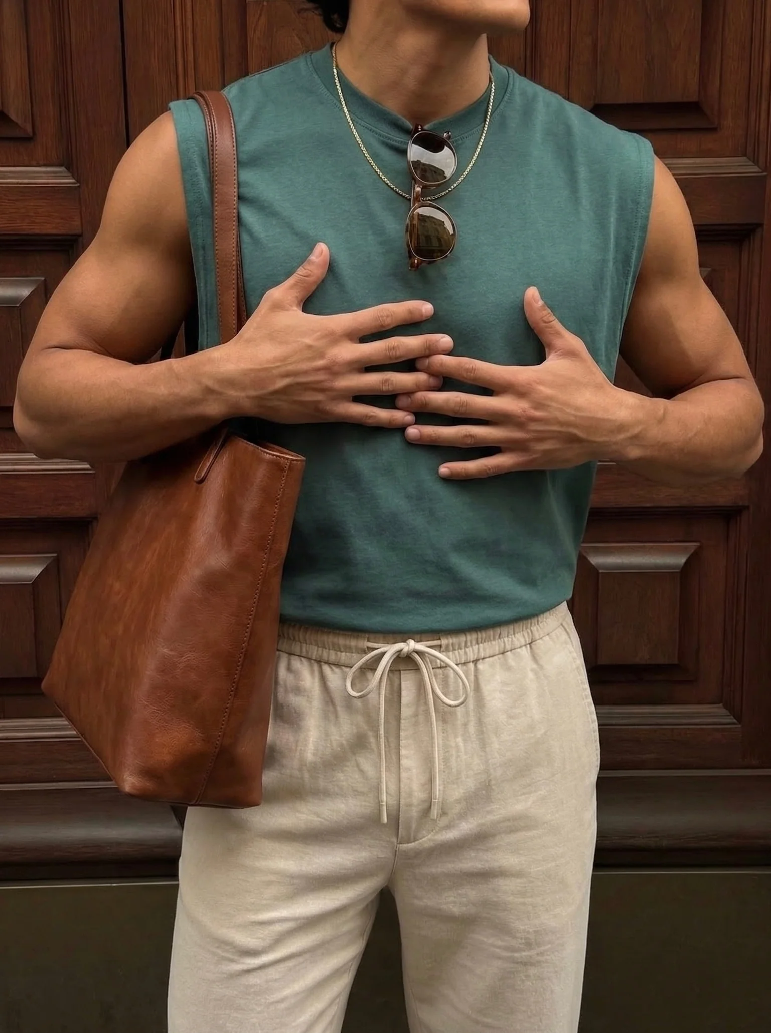 Oversize Basic Tanktop - Petrol - Image 3