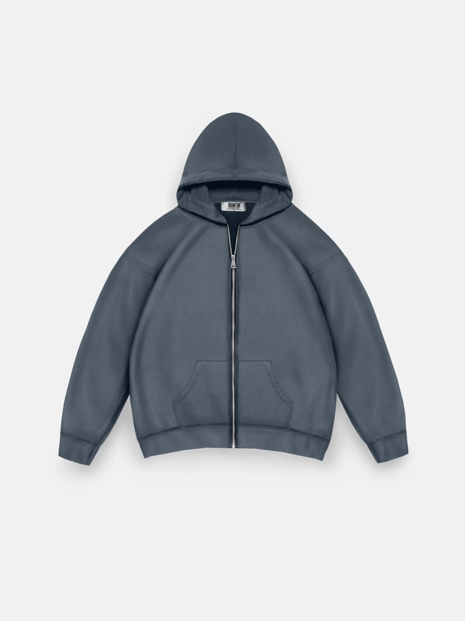 Oversize Basic Zipper Hoodie - Stormy Weather - Image 2