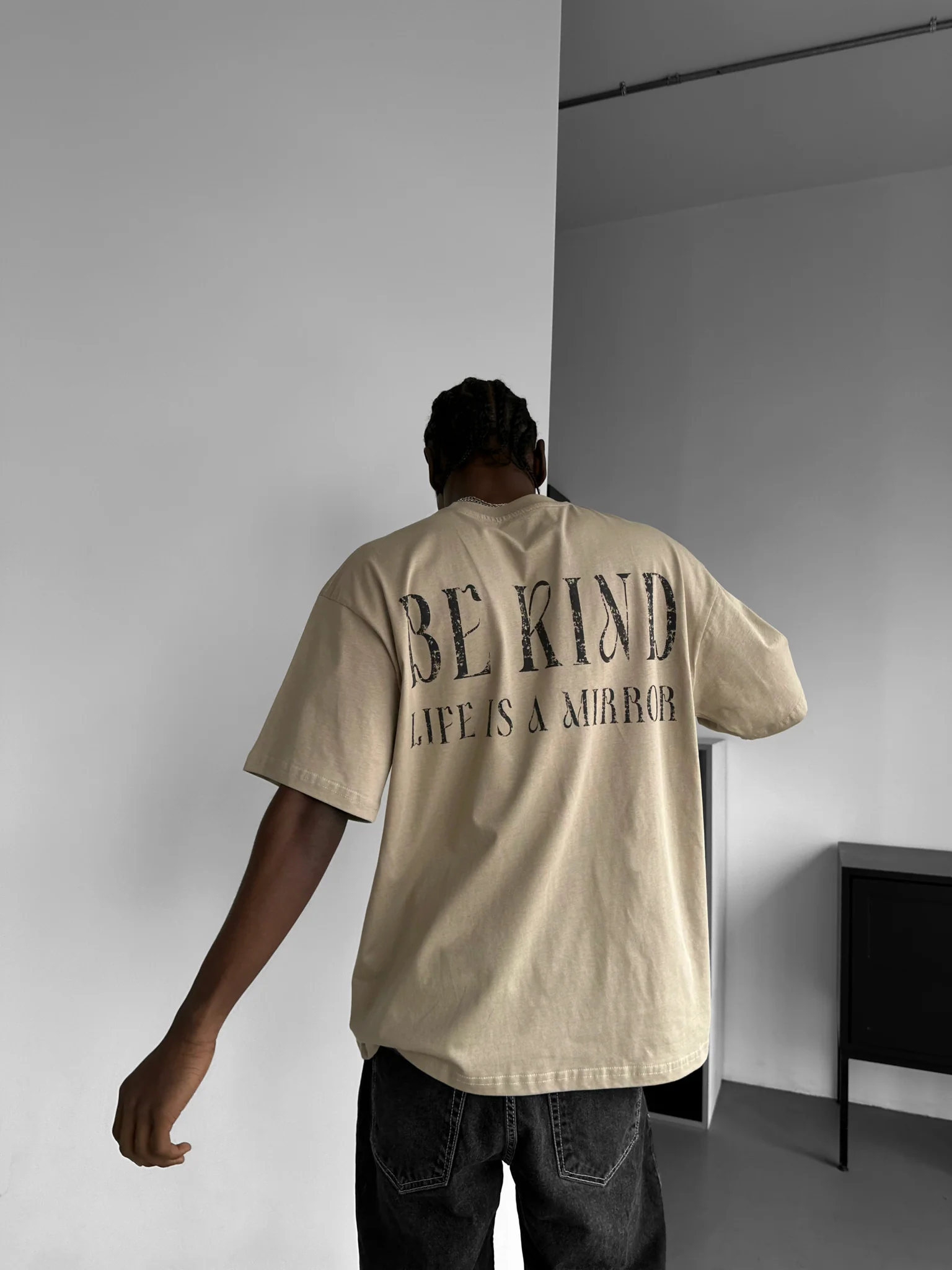 Oversize Be Kind T-shirt - Stone - Image 2