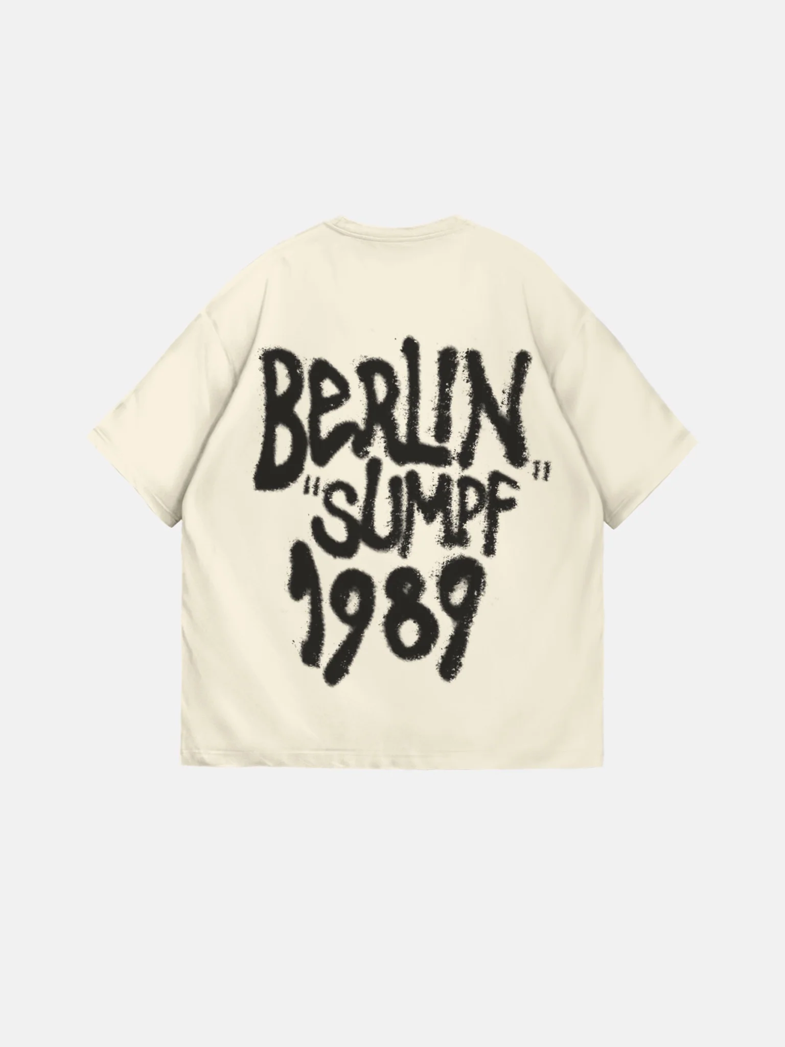 Oversize 'Berlin Sumpf' T-Shirt - Antique White and Black - Image 2