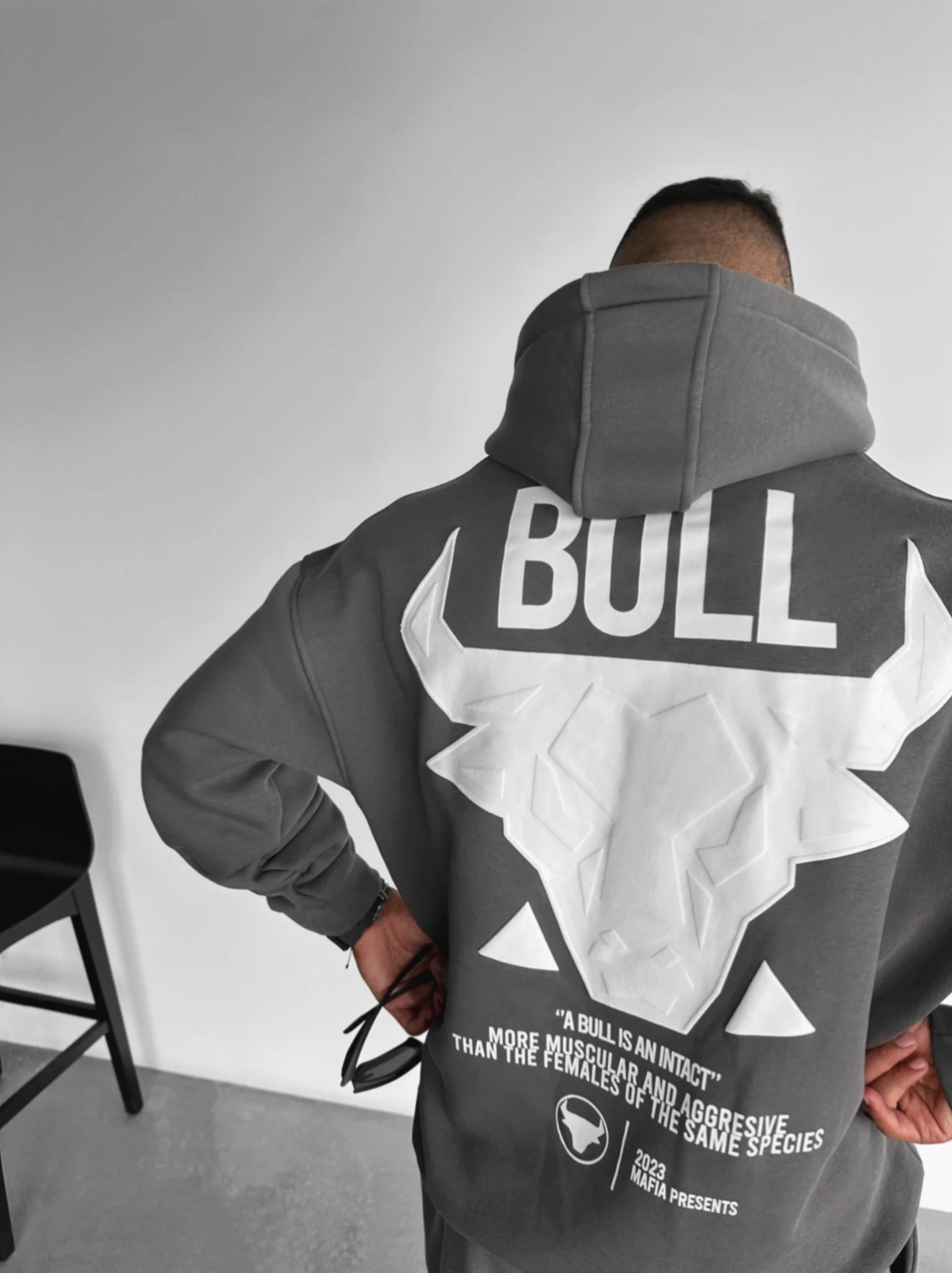Oversize Bull Hoodie - Anthracite - Image 4