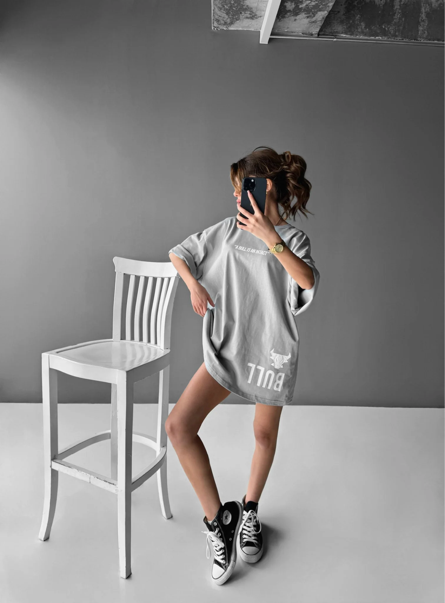 Oversize Bull T-shirt - Grey - Image 3