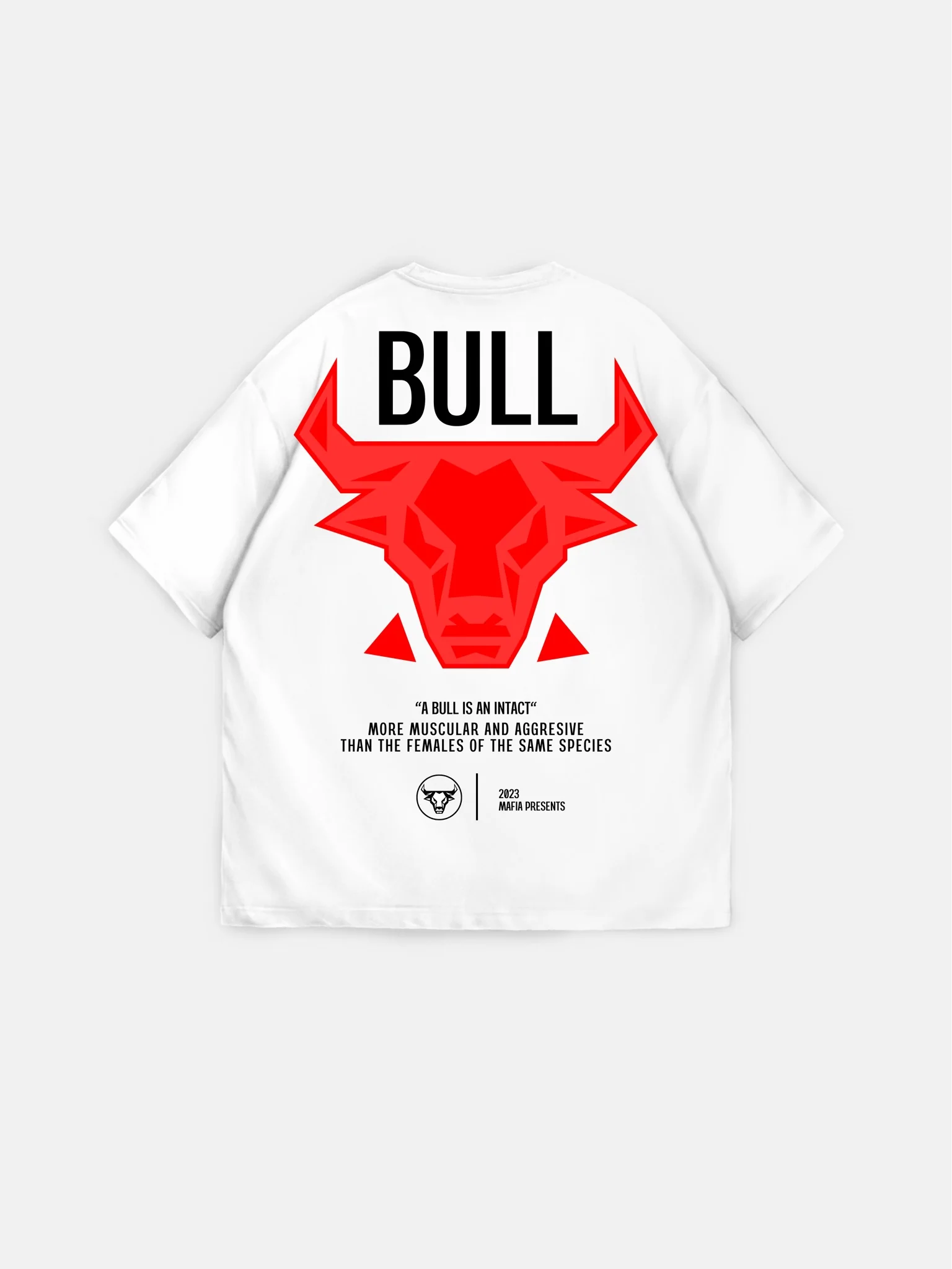 Oversize Bull T-shirt - White and Red - Image 3