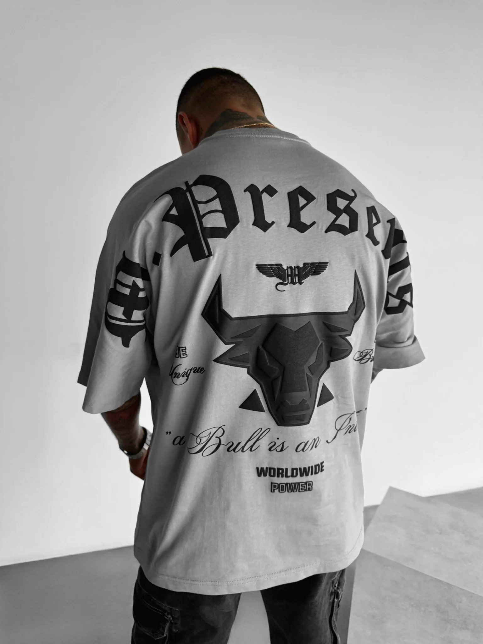 Oversize Bull Worldwide T-shirt - Grey