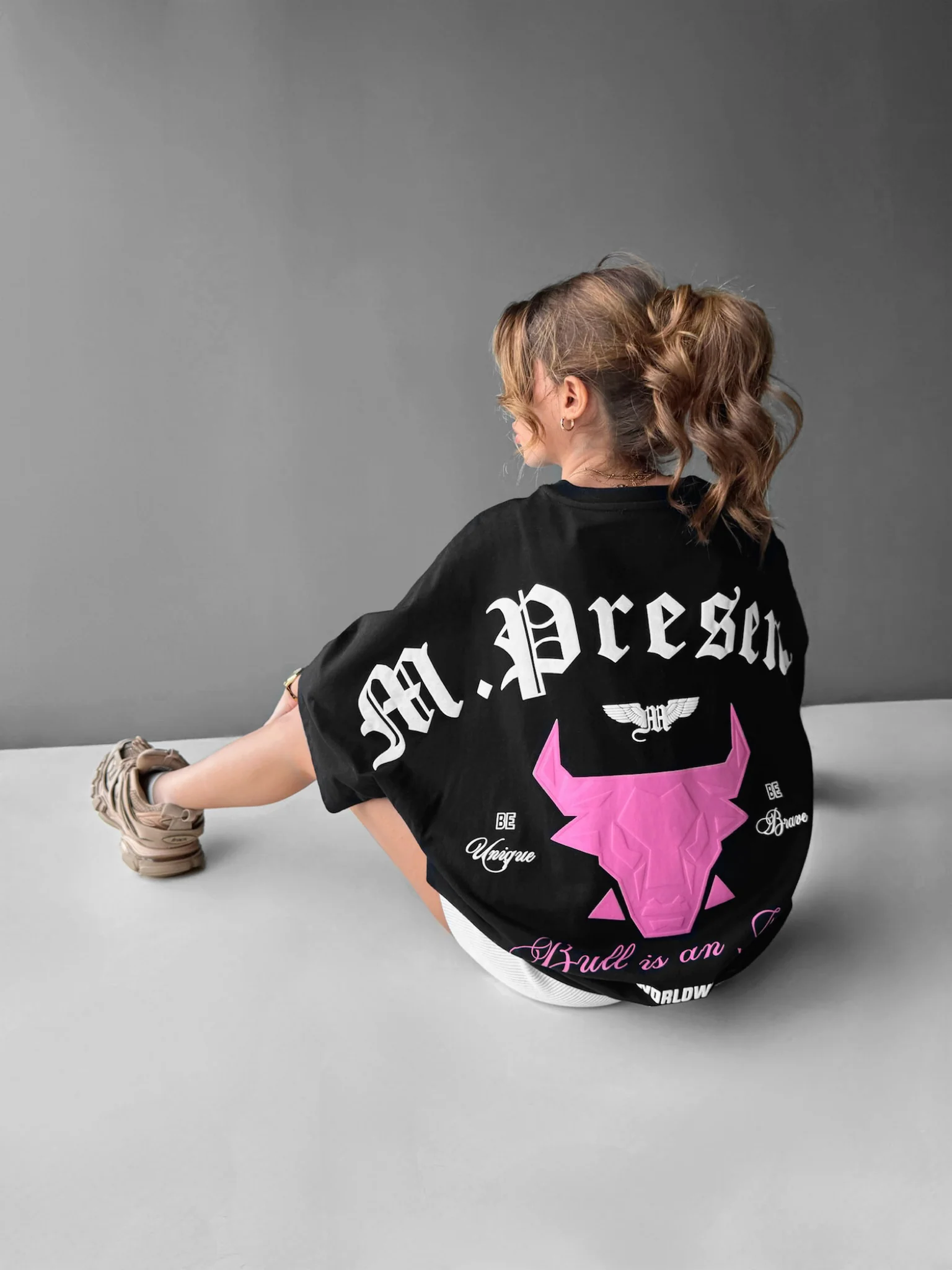 Oversize Bull Worldwide T-shirt - Black and Lila - Image 4