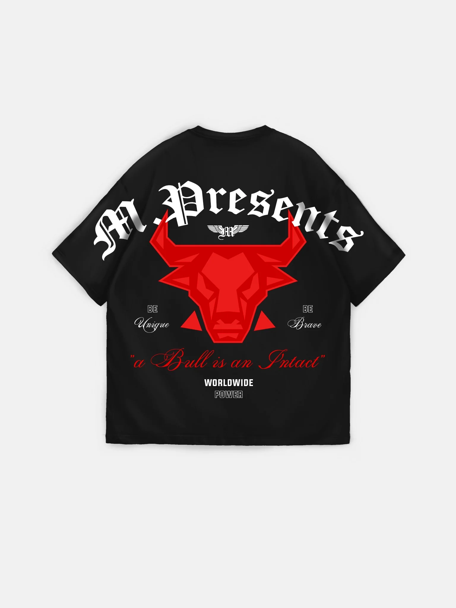 Oversize Bull Worldwide T-shirt - Black and Red - Image 4