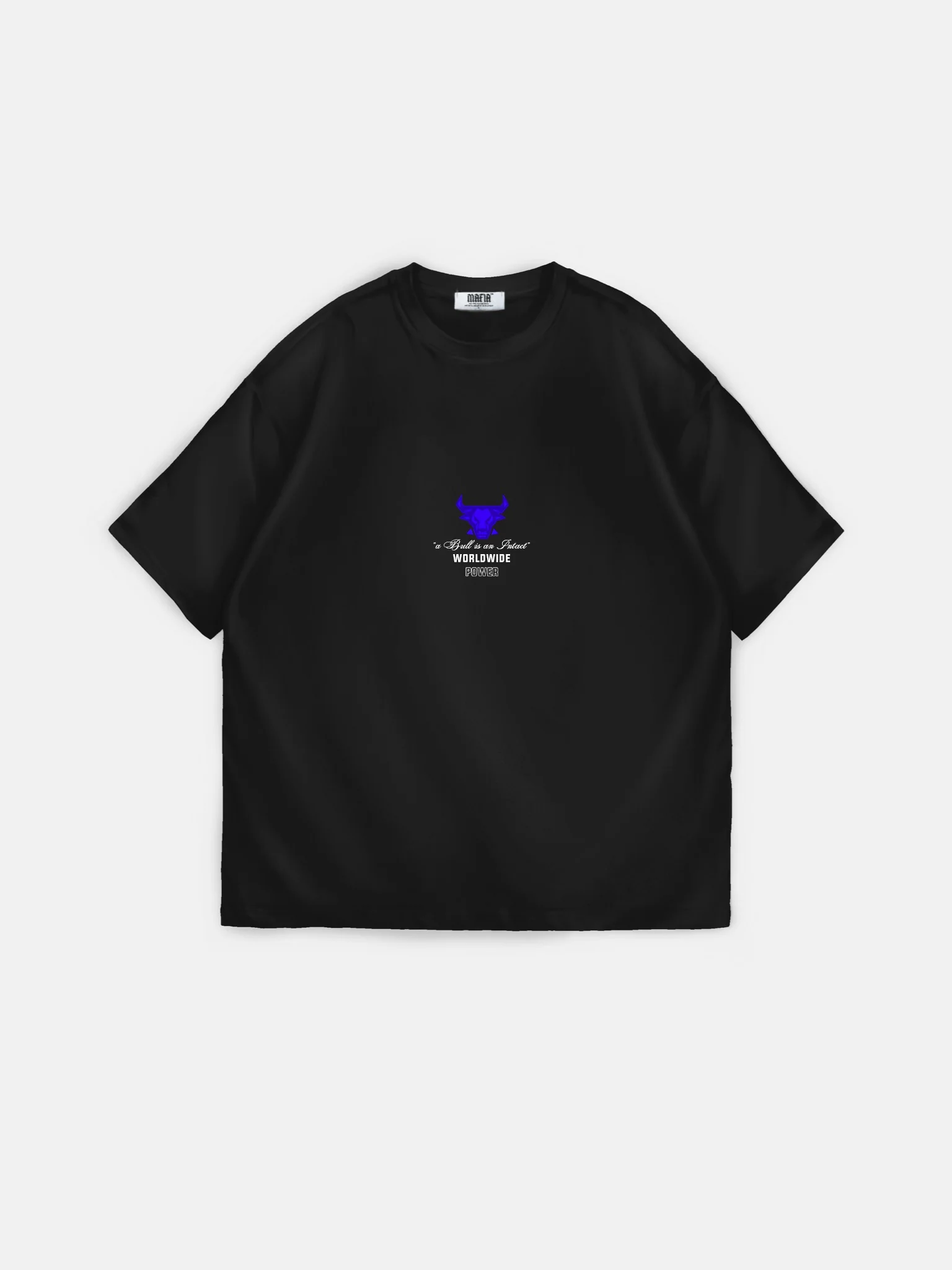 Oversize Bull Worldwide T-shirt - Black and Saks - Image 6